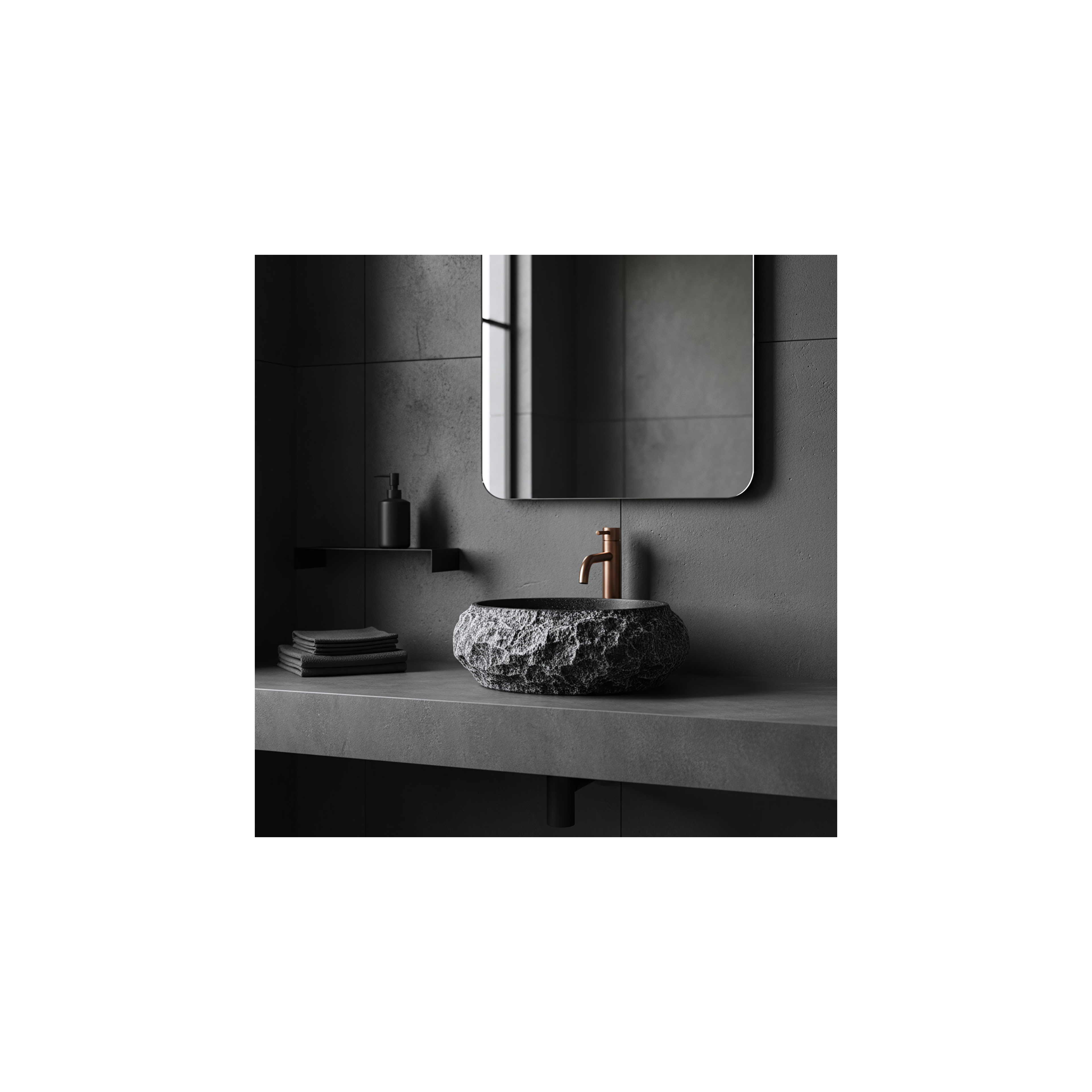Aufsatzwaschbecken Rea Mika Gabro Black