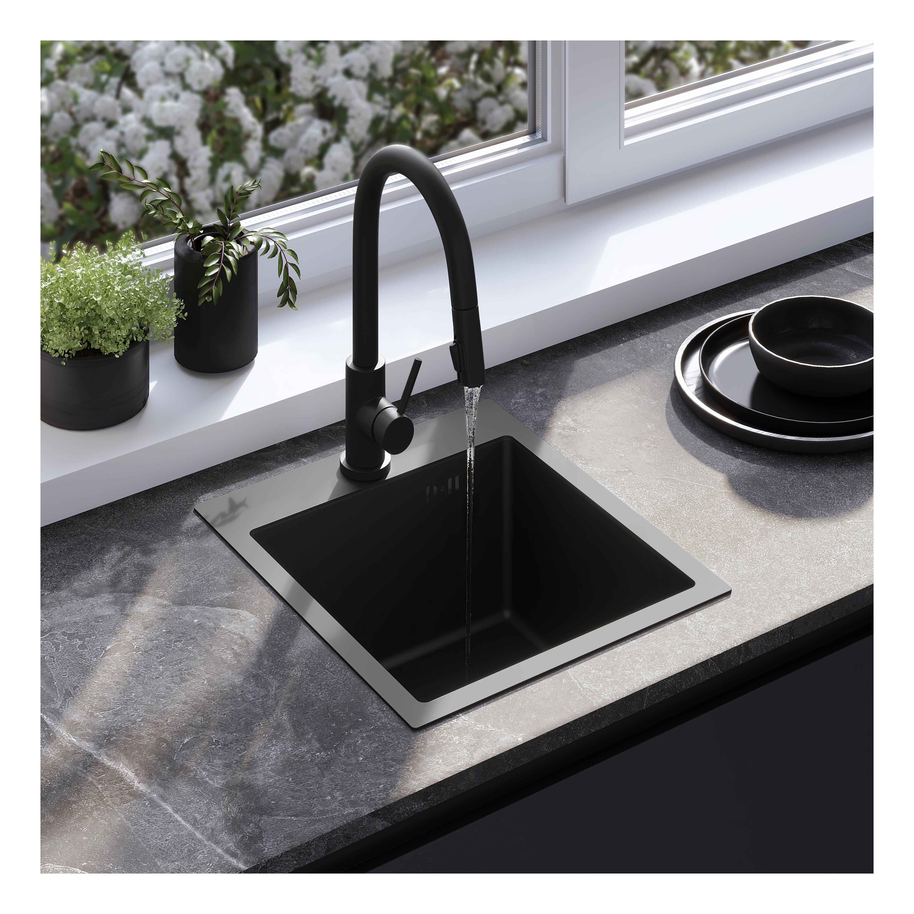 Edelstahlspüle Leo 40 Black
