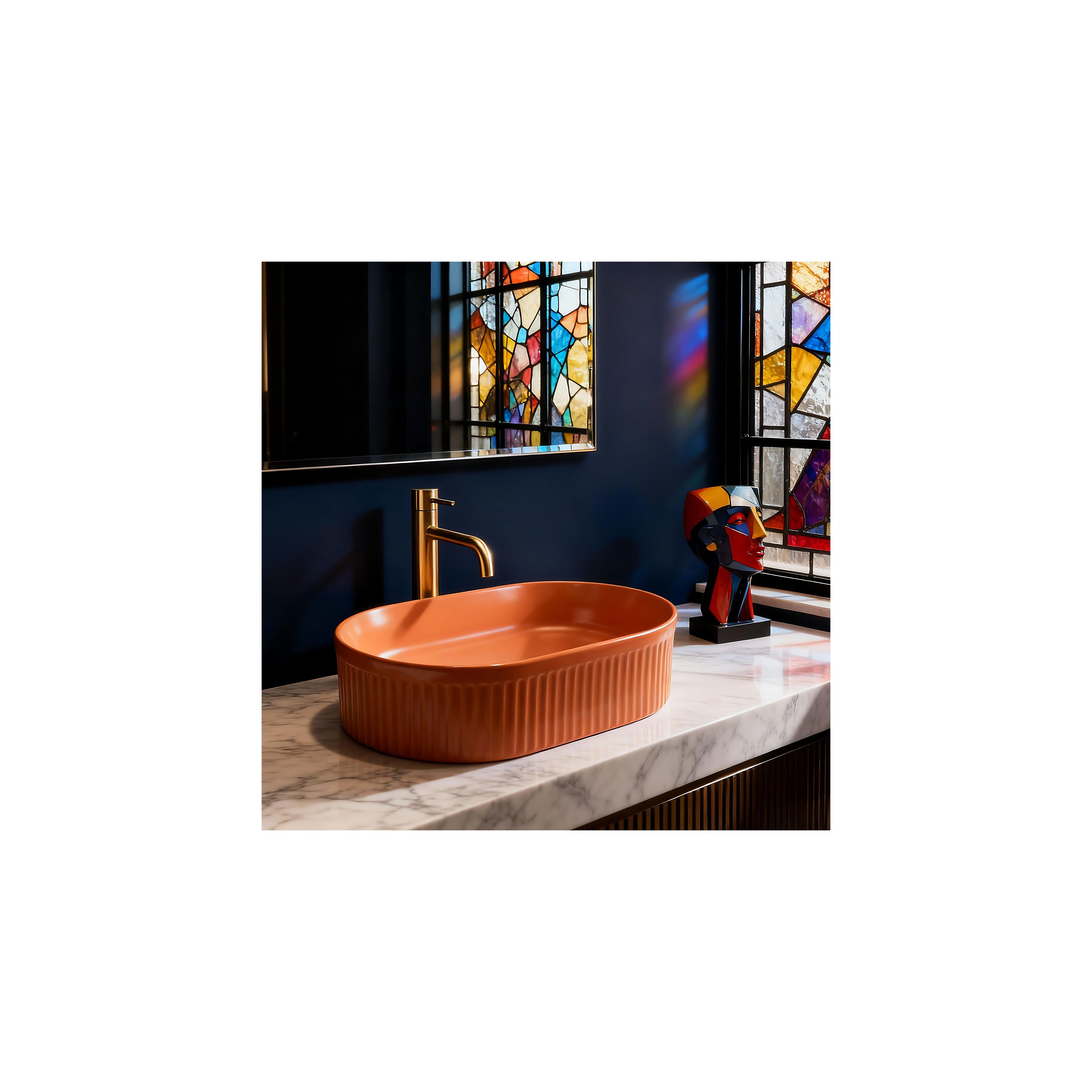 Countertop washbasin Rea Vanda Cinnamon Matt