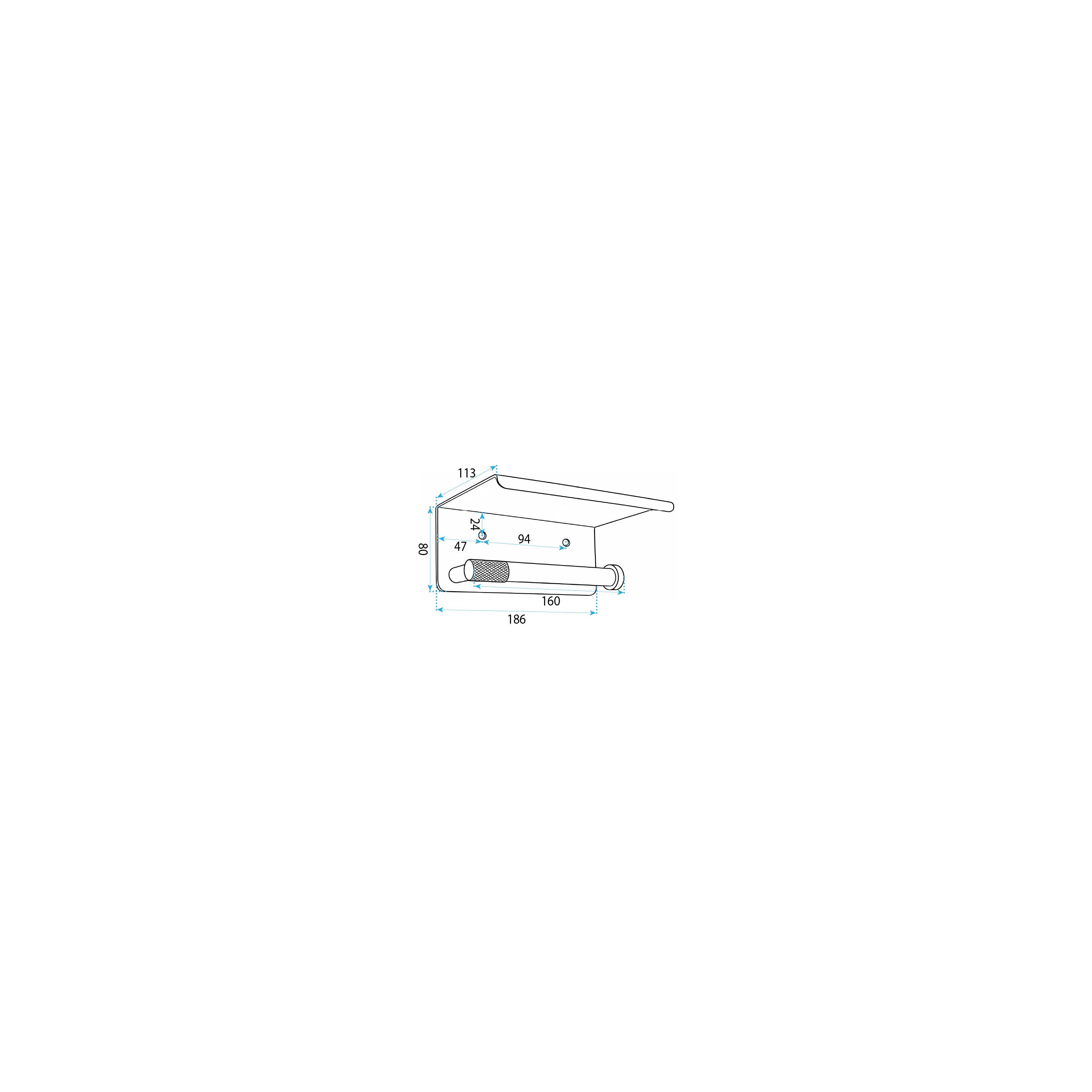 Suporte de papel higiénico com prateleira 6613 Modern Copper