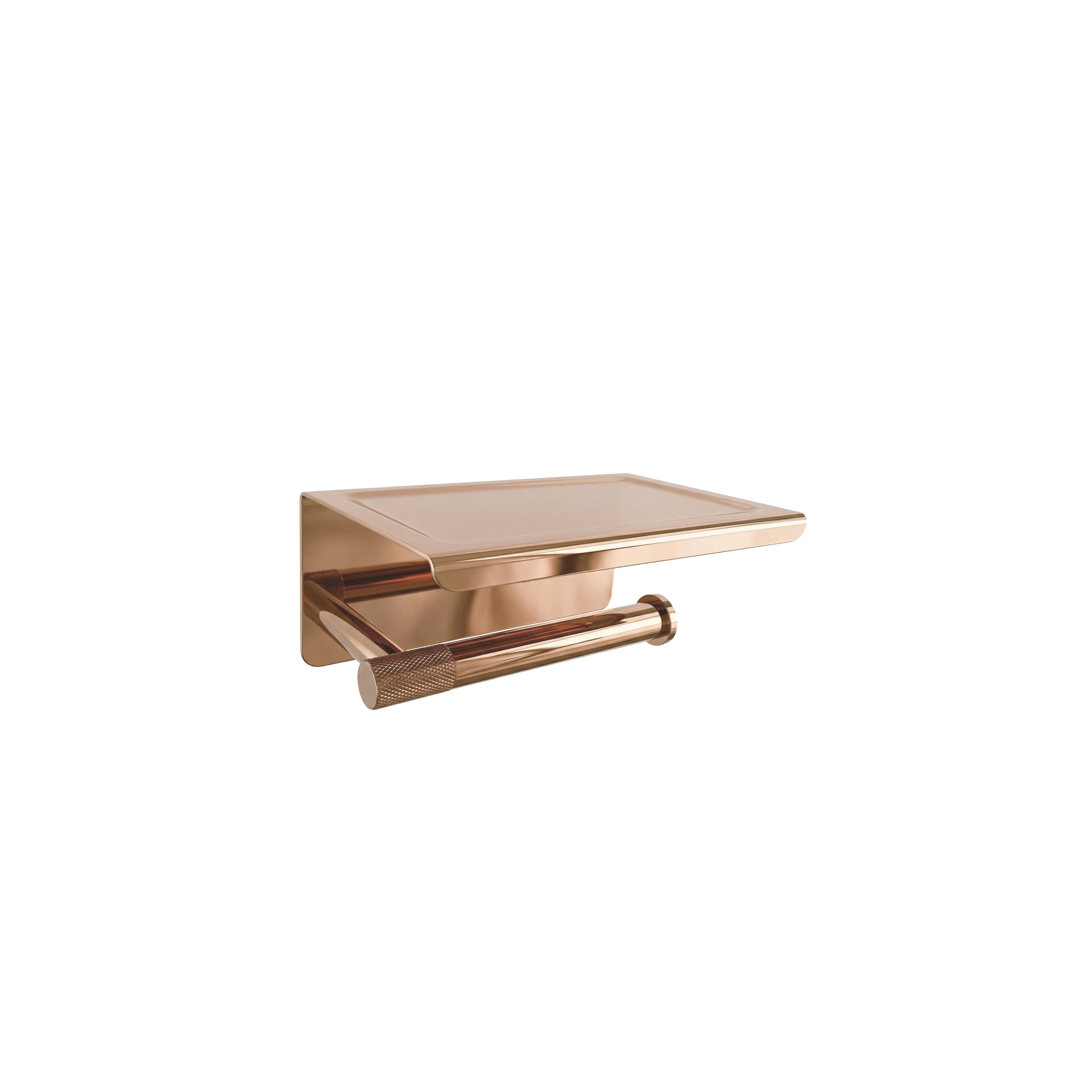 Suporte de papel higiénico com prateleira 6613 Modern Copper