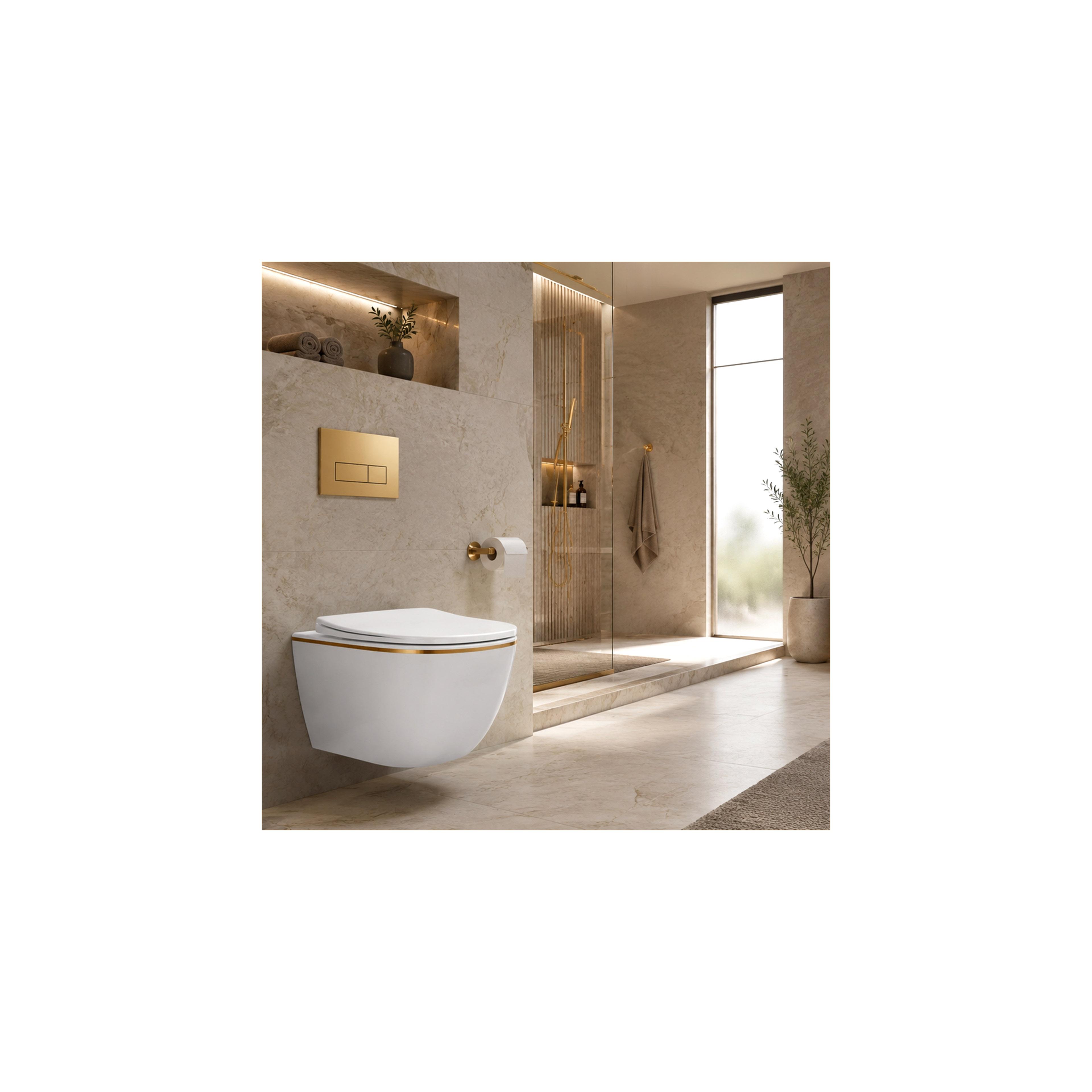 WC Schüssel Randlos Rea Carlo Mini Tornado NF GOLD EDGE