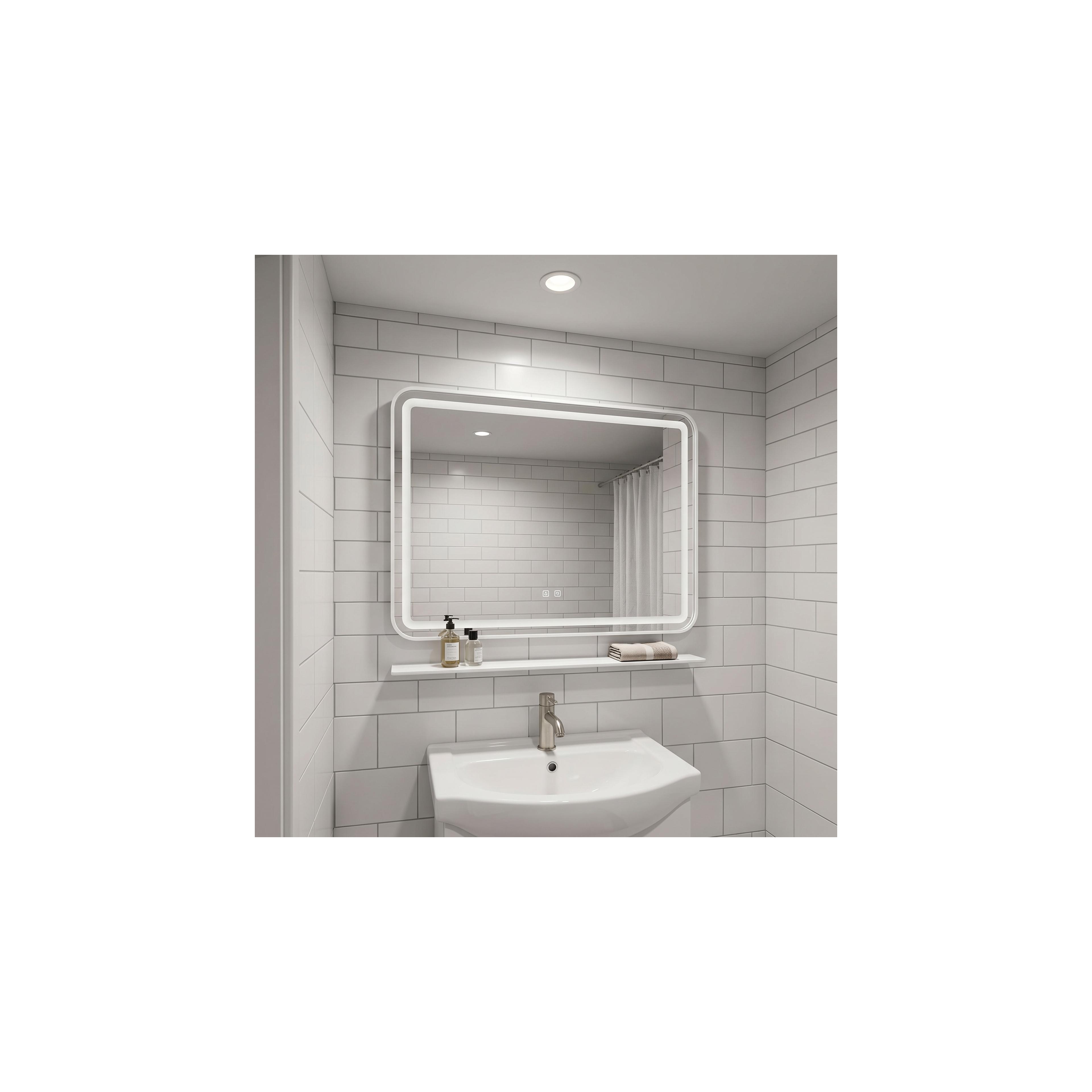 LED sieninis veidrodis su lentyna 80x60 cm L-8060