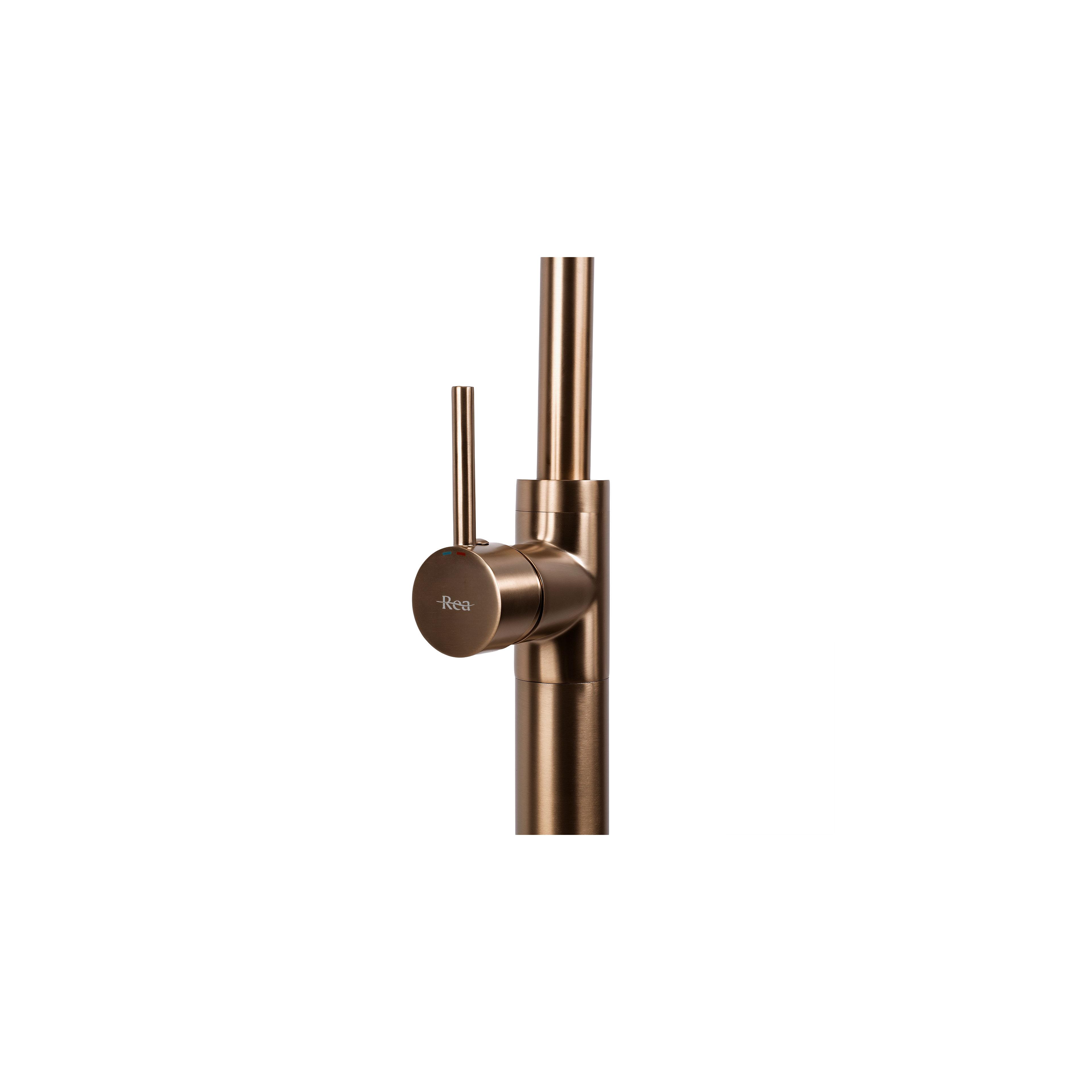 Basin mixer Rea Lungo Brush Copper