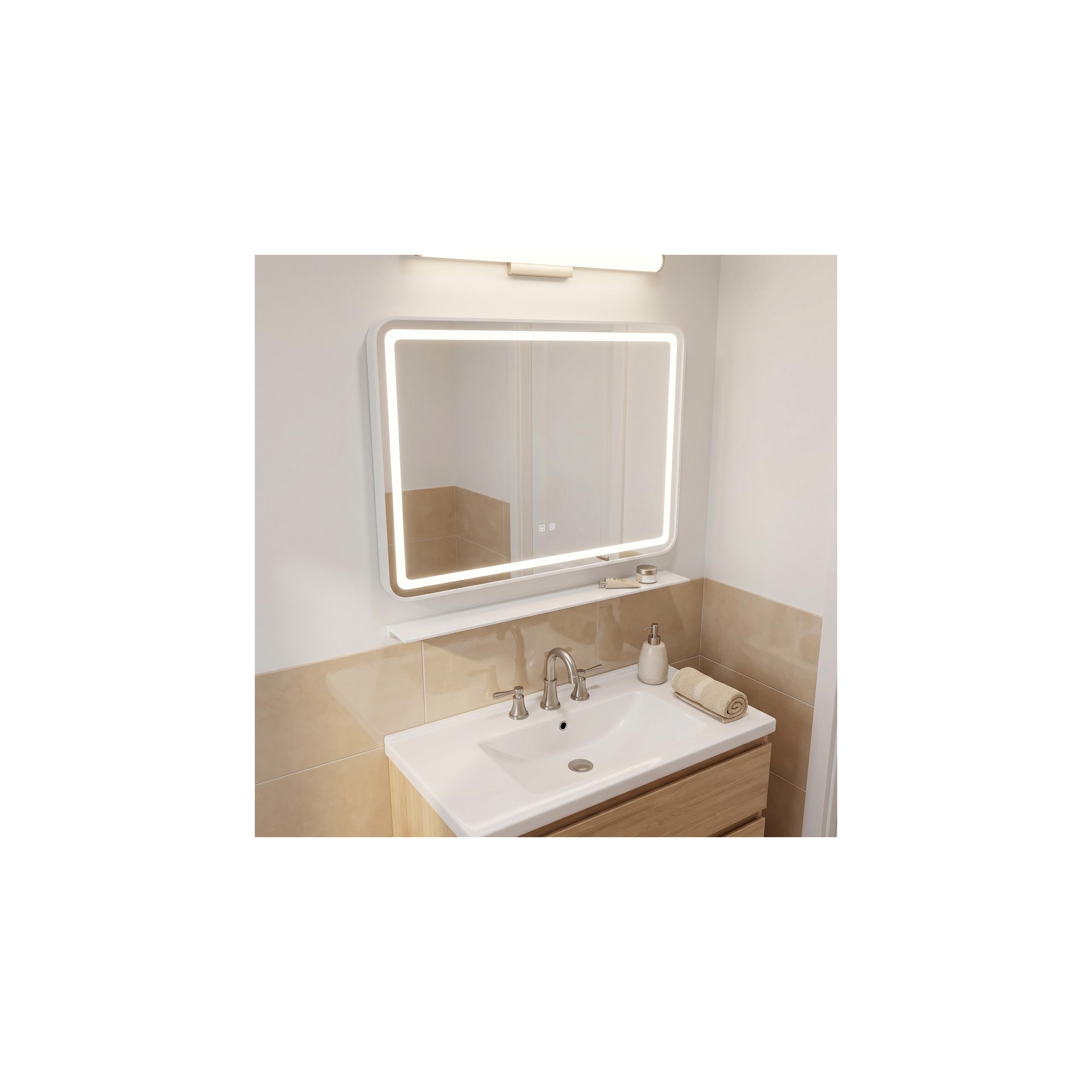 LED sieninis veidrodis su lentyna 80x60 cm L-8060