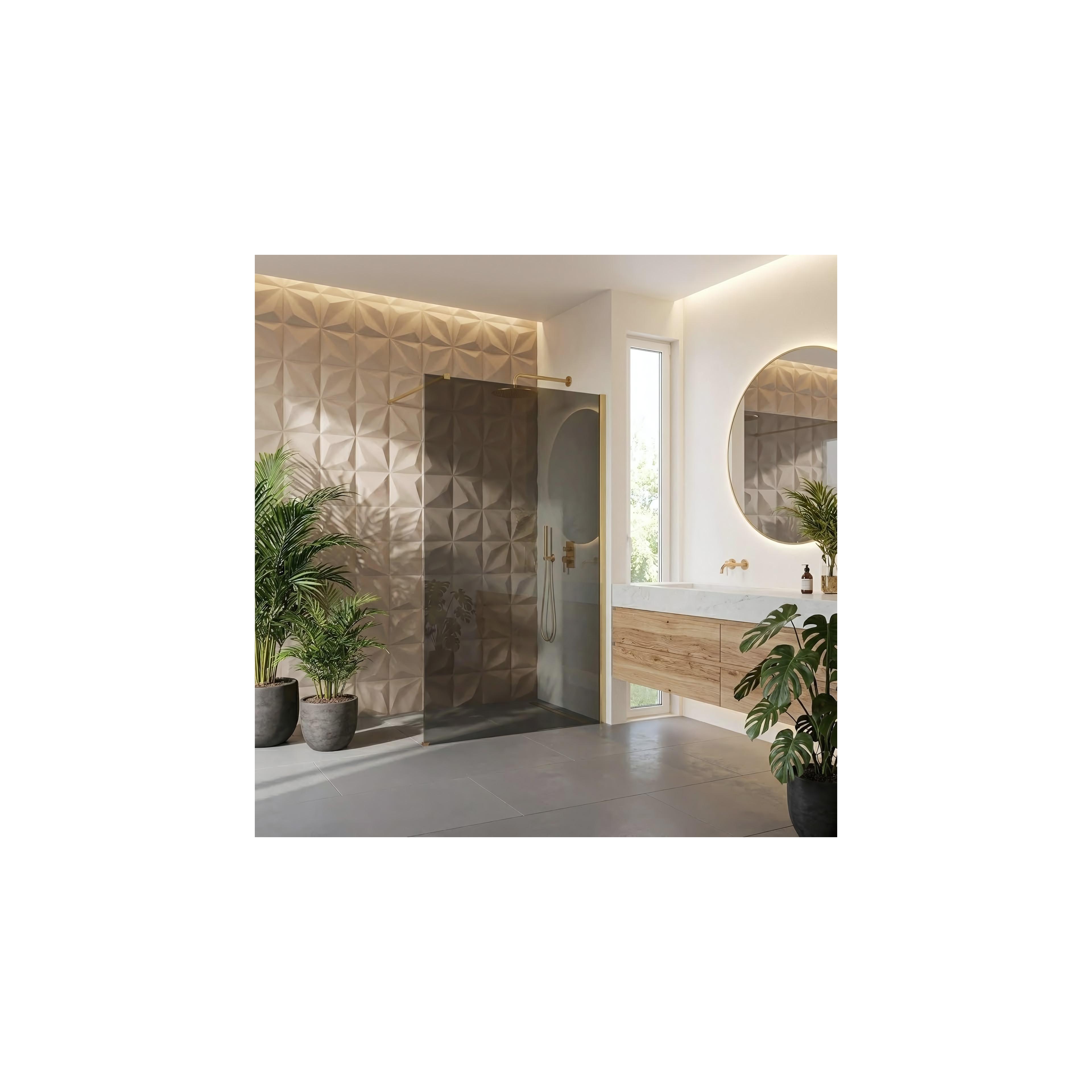 Duschwand Rea Flexi Grey / Brush Gold 80