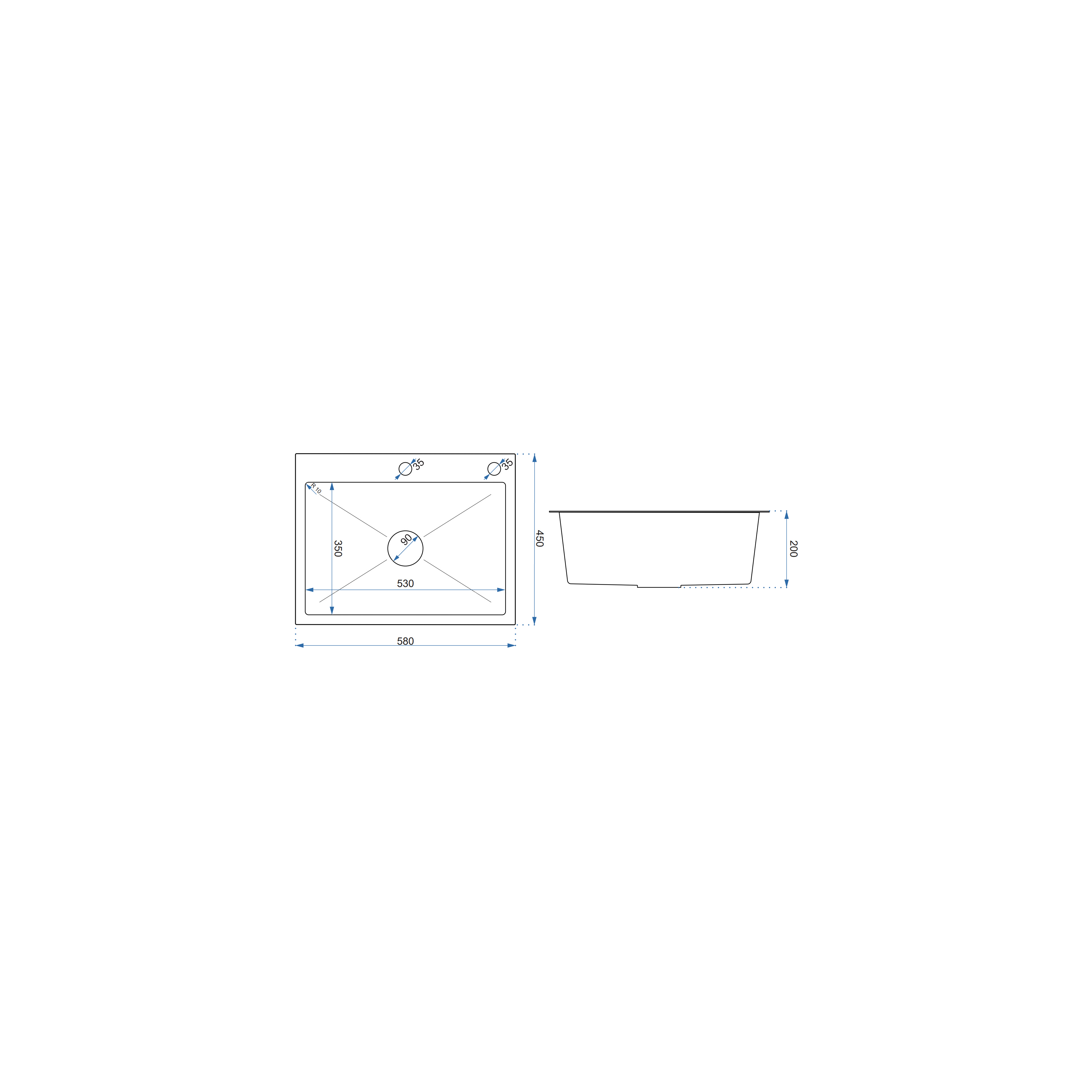 Edelstahlspüle LUKE 110 WORKSTATION Black