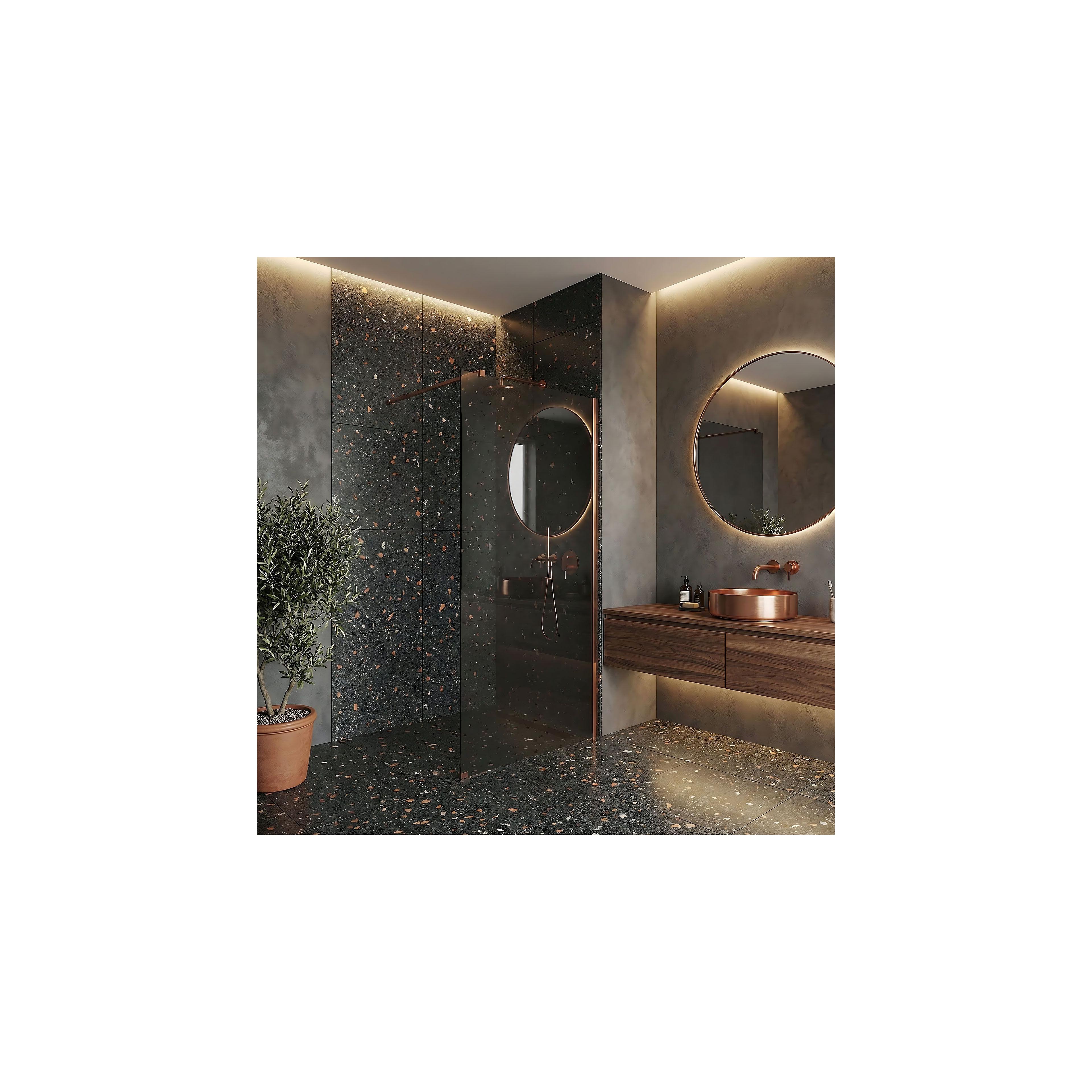 Duschwand Rea Flexi Grey / Brush Copper 110