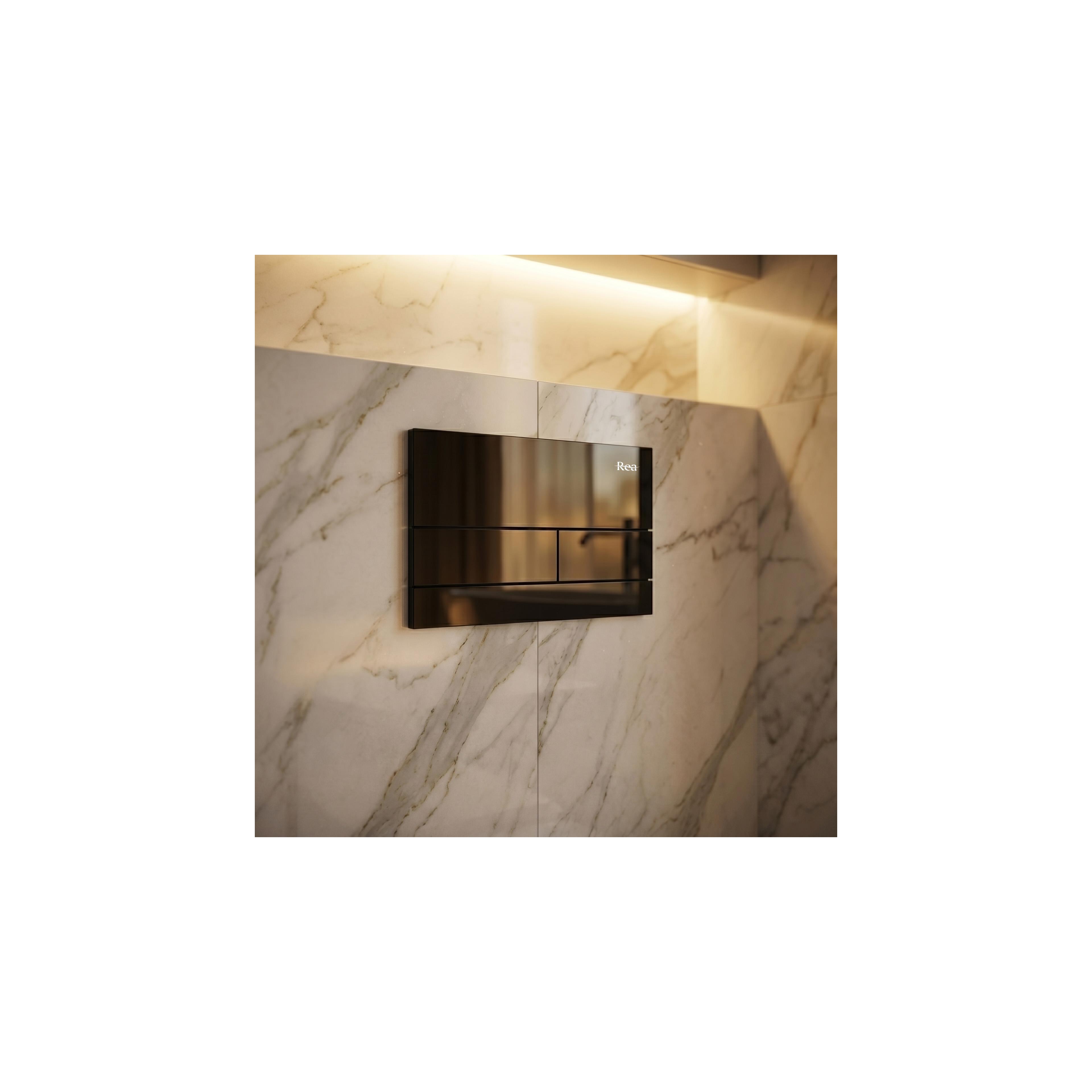 Concealed WC Frame Set Slim 024N with T White Glass Button