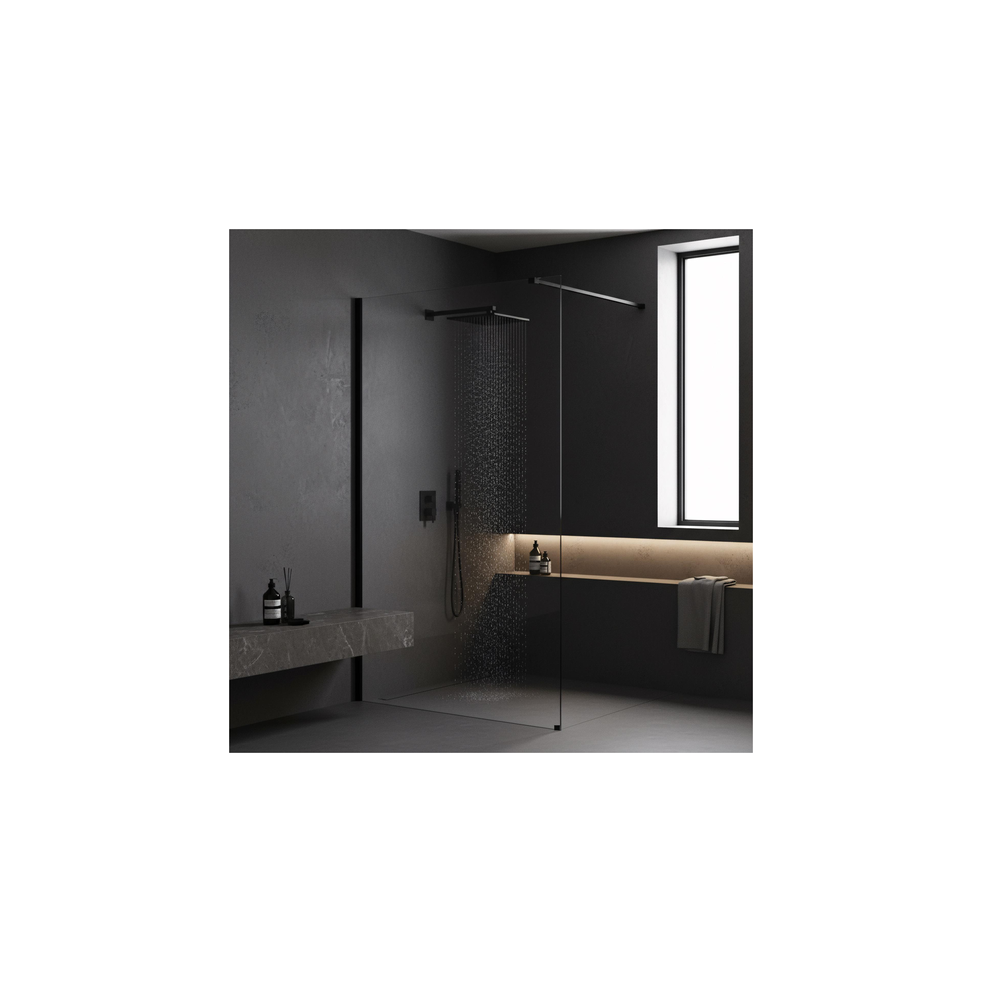 Параван за душ Rea Flexi Transparent / Black 120