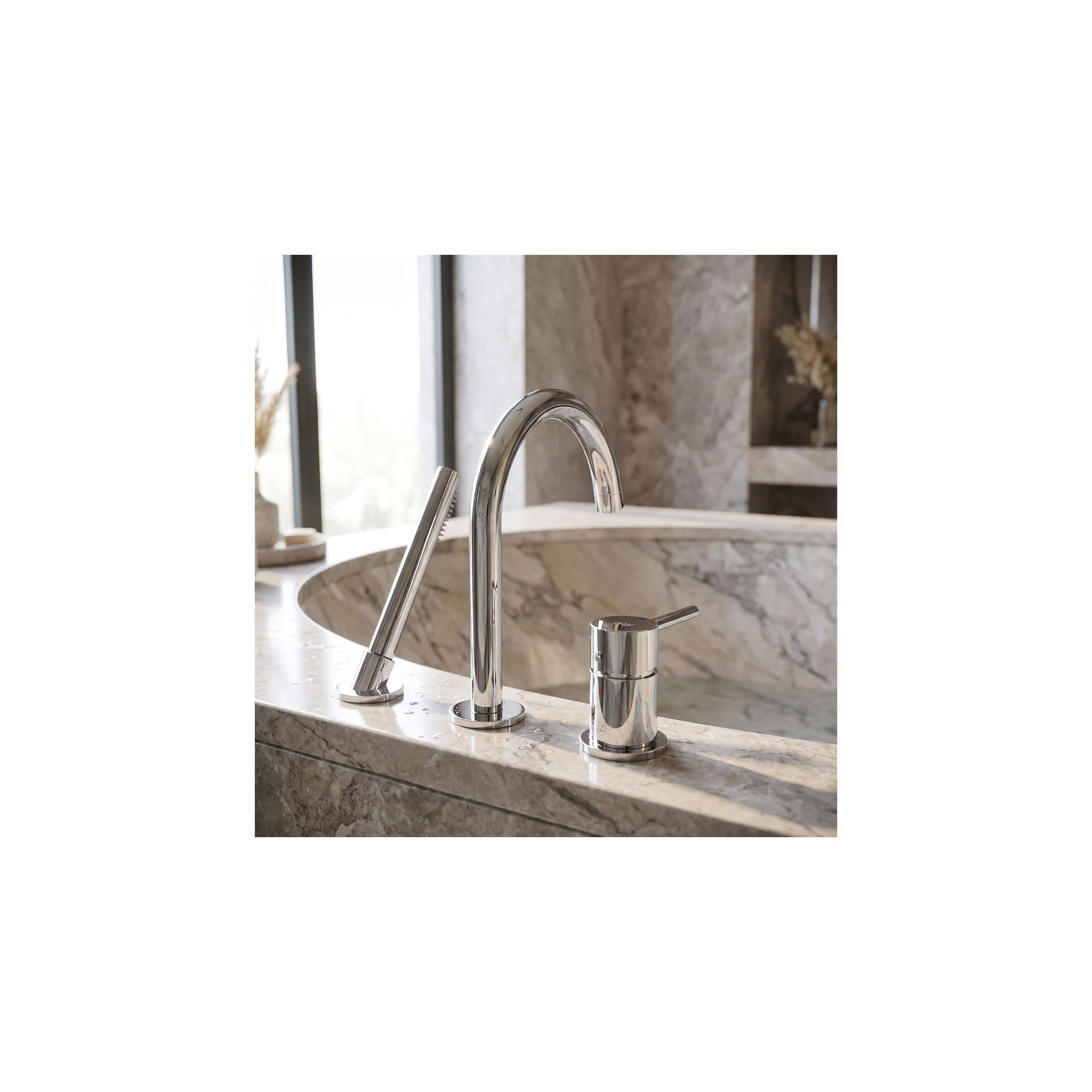 3-Hole Bathtub Faucet Rea Lungo Chrome