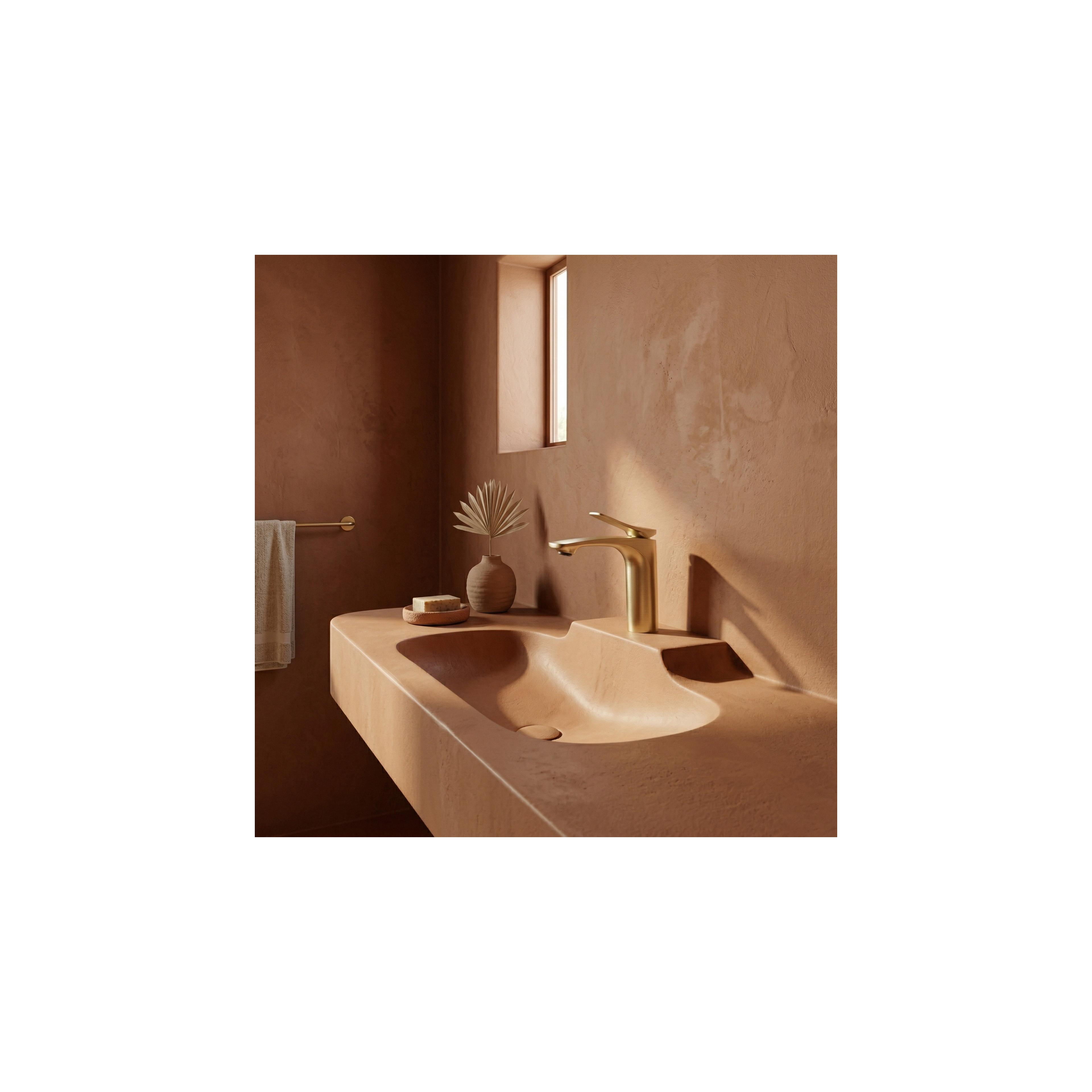 Tvättställsblandare PREMIUM REA Vision Gold Brush Low