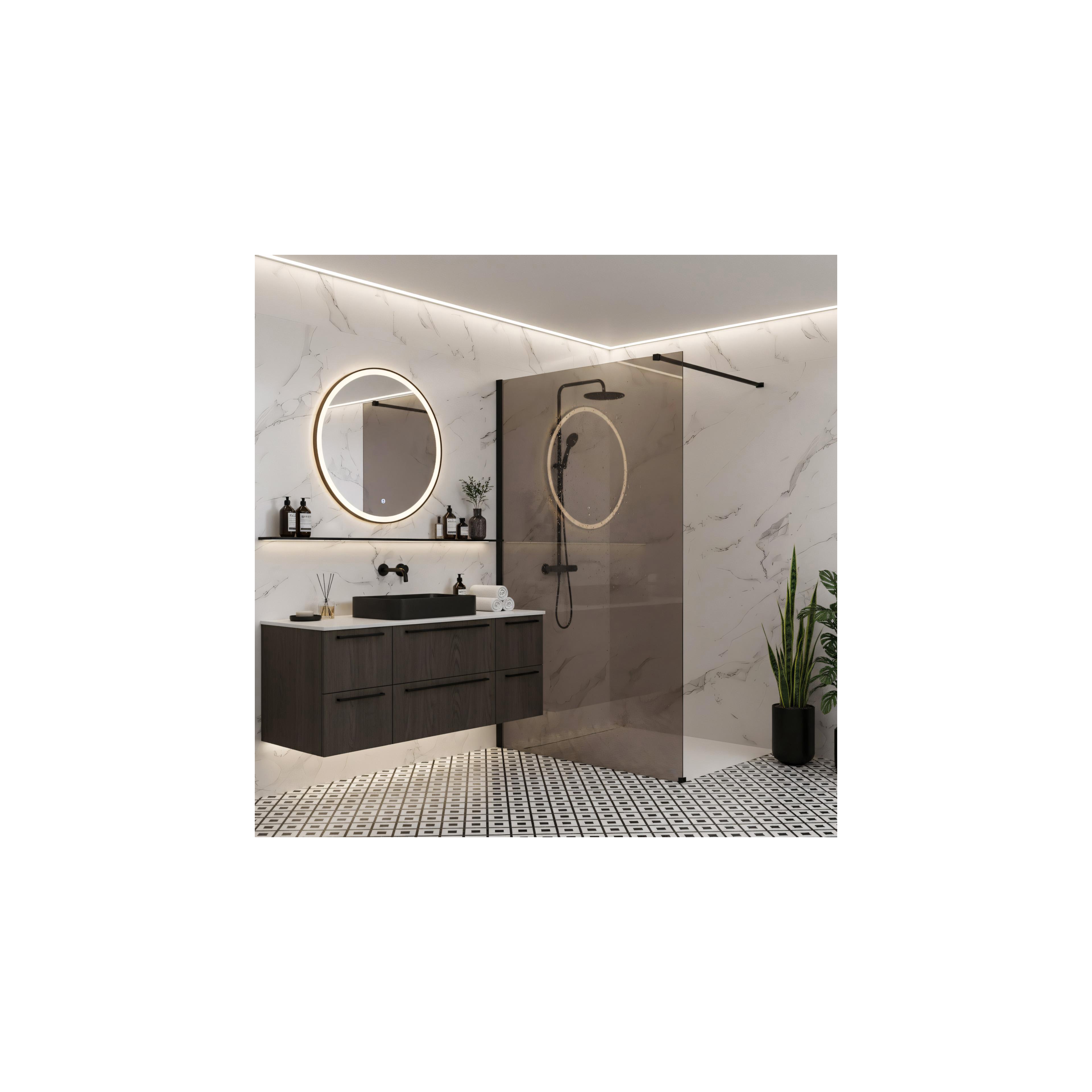 Sprchová zástěna Rea Flexi Brown / Black 90