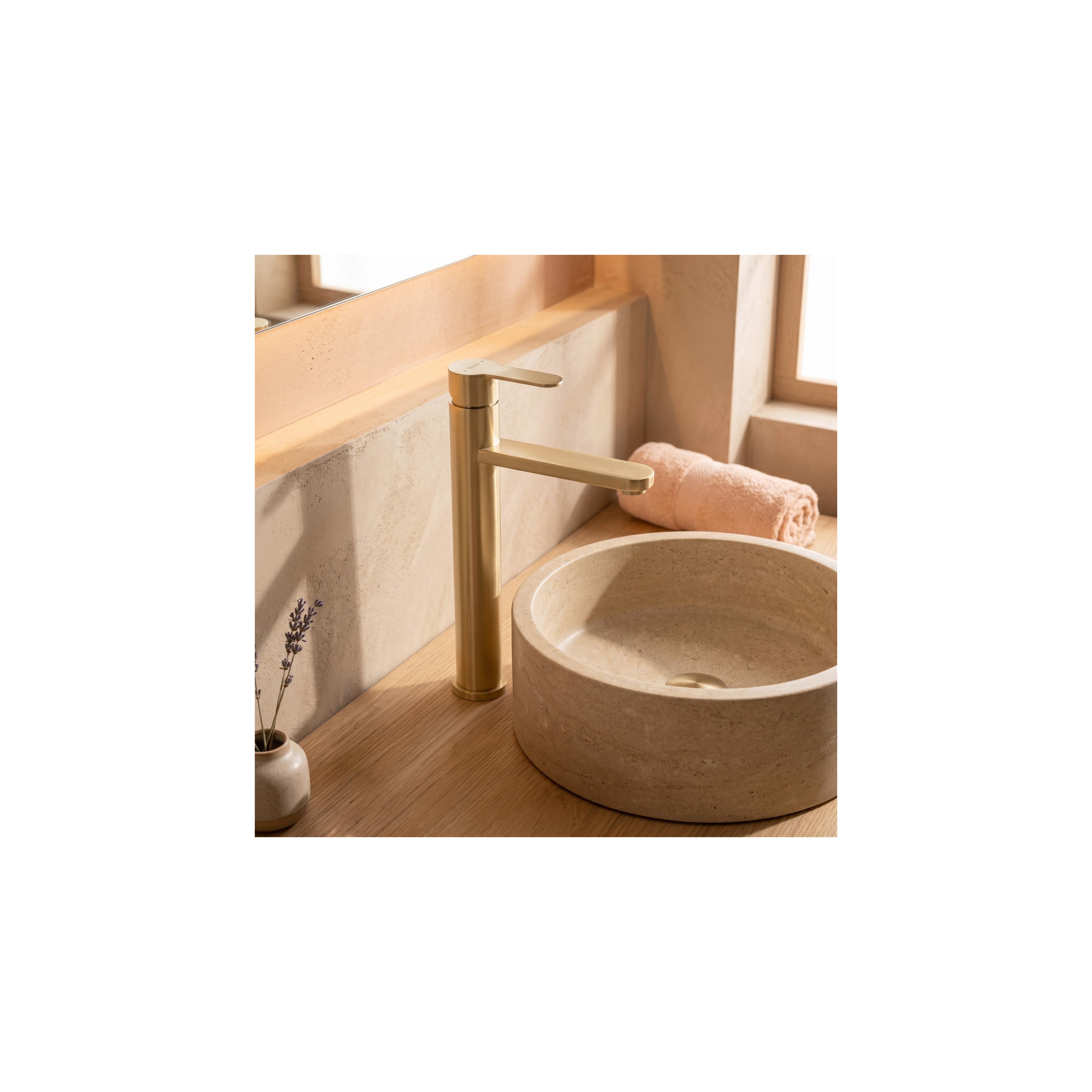 Waschbeckenarmatur Rea Arcos Brush Gold