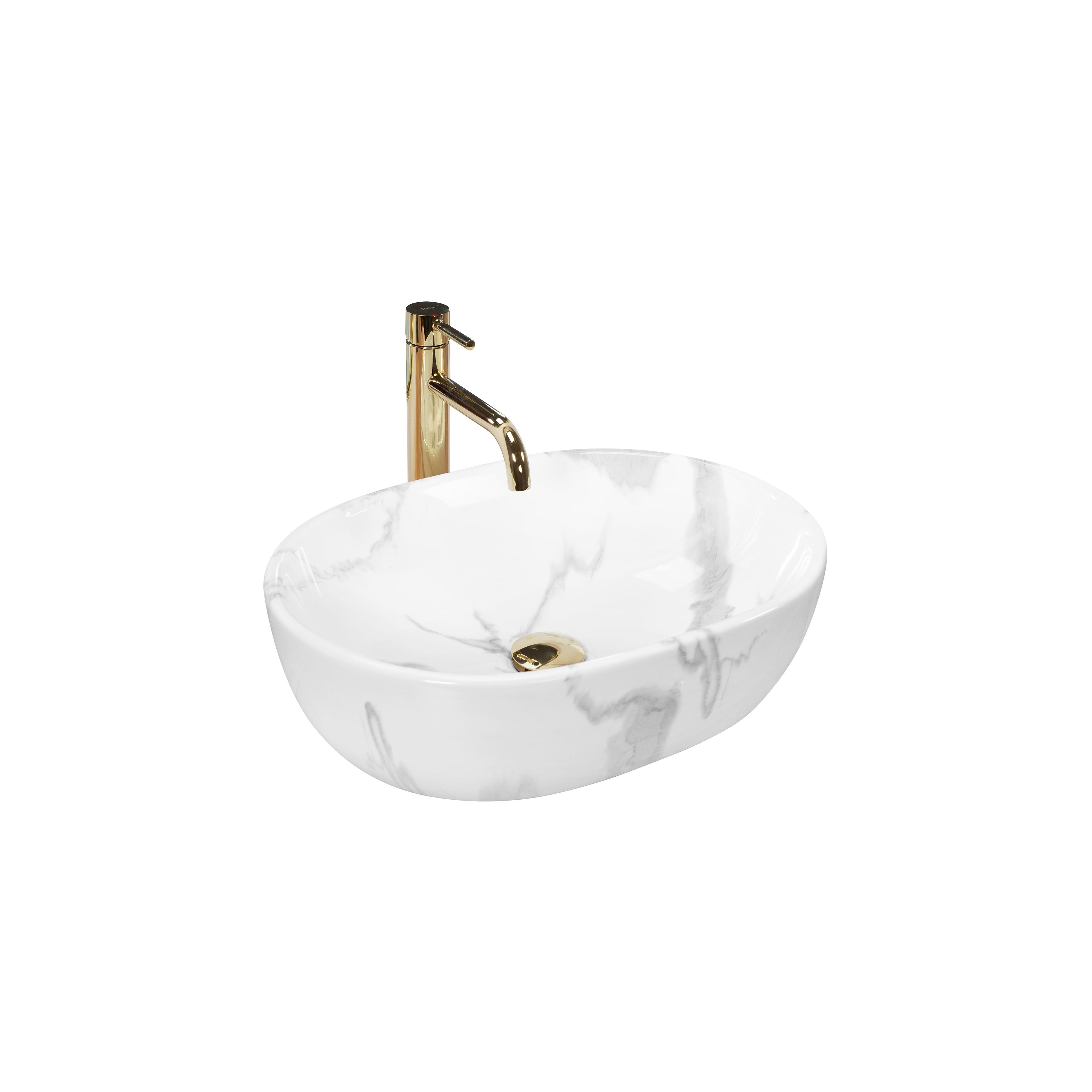 Aufsatzwaschbecken Rea Amelia Marmo Shiny