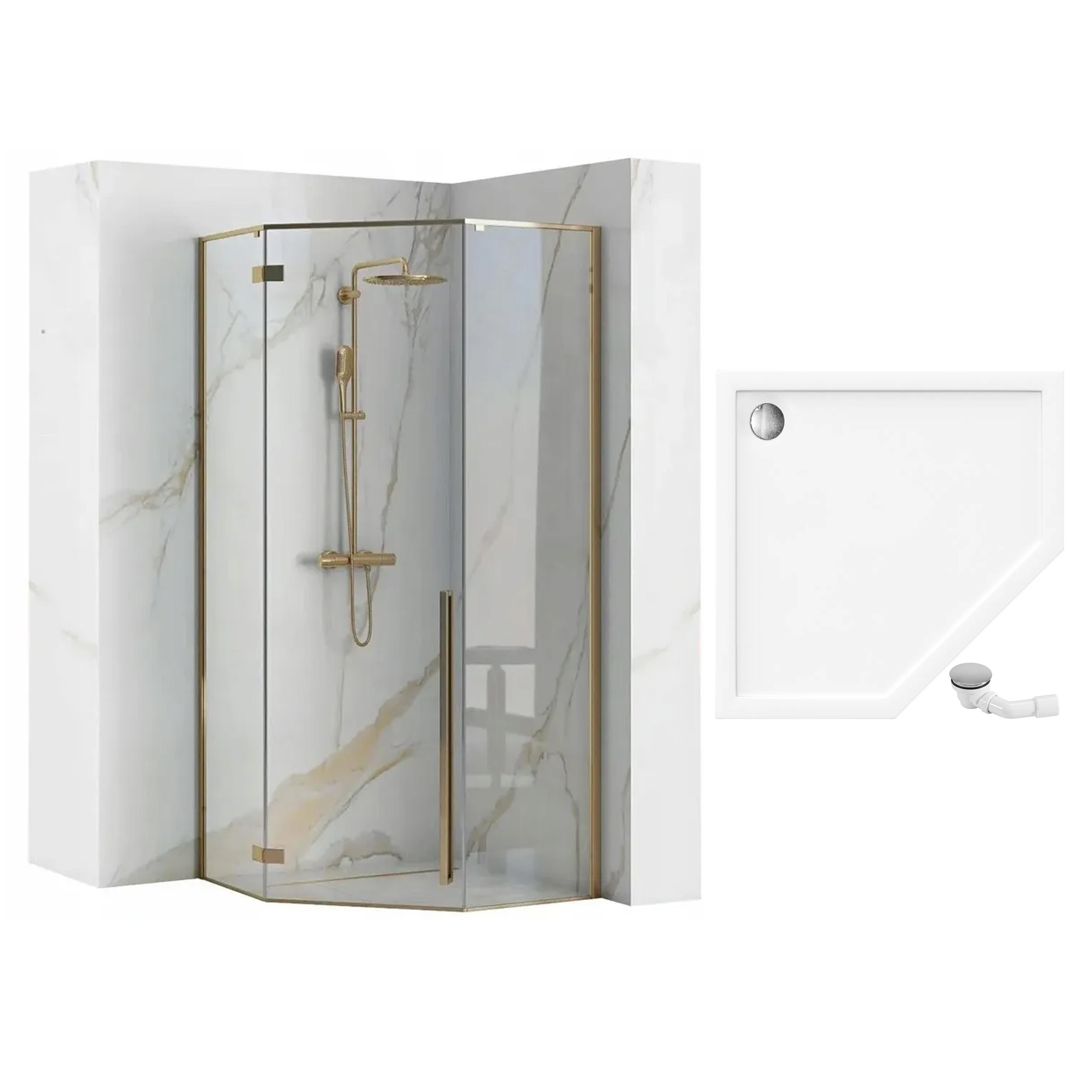 Καμπίνα Ντους Rea DIAMOND 90x90 GOLD