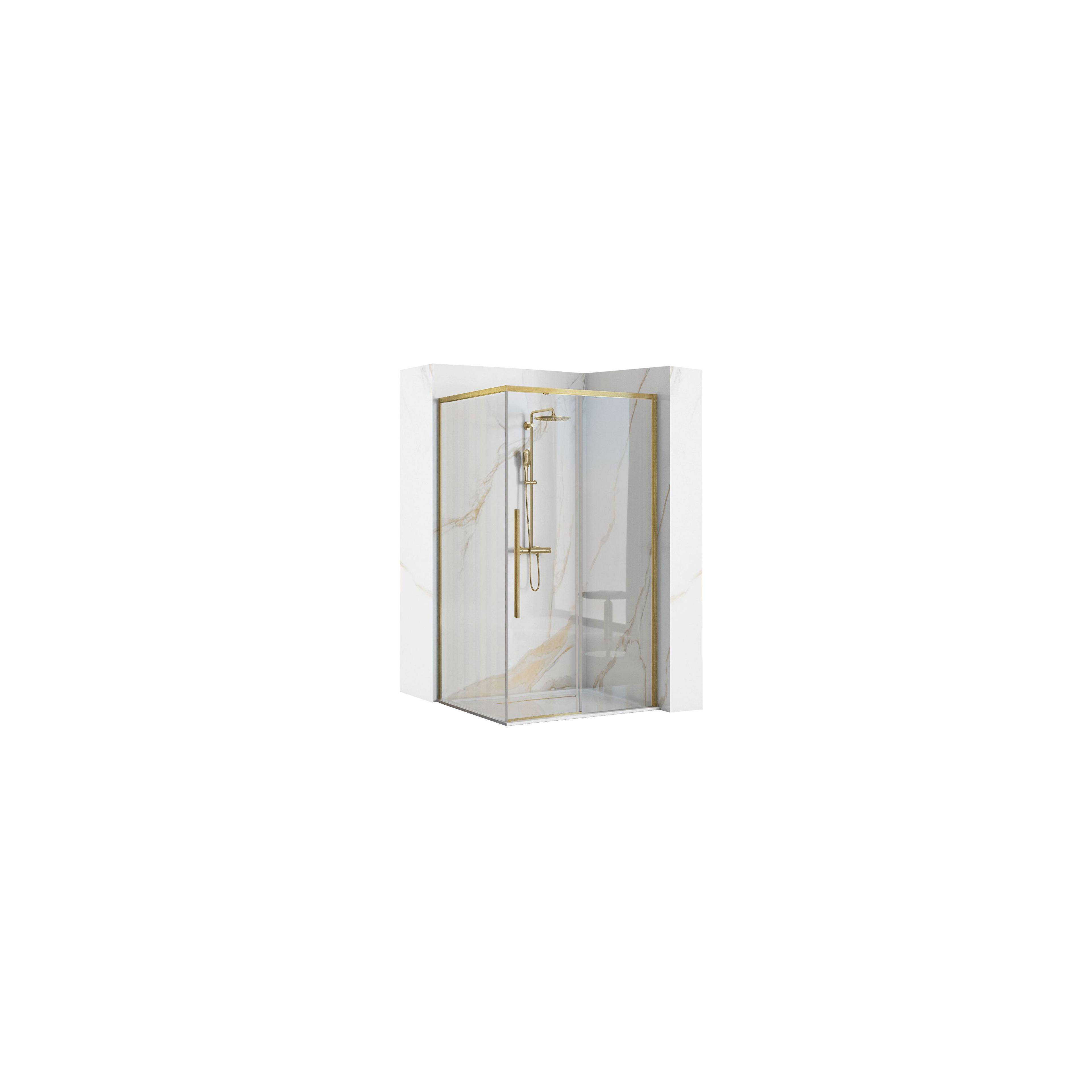 Cabina de dus SOLAR GOLD Brush 90x90 cm