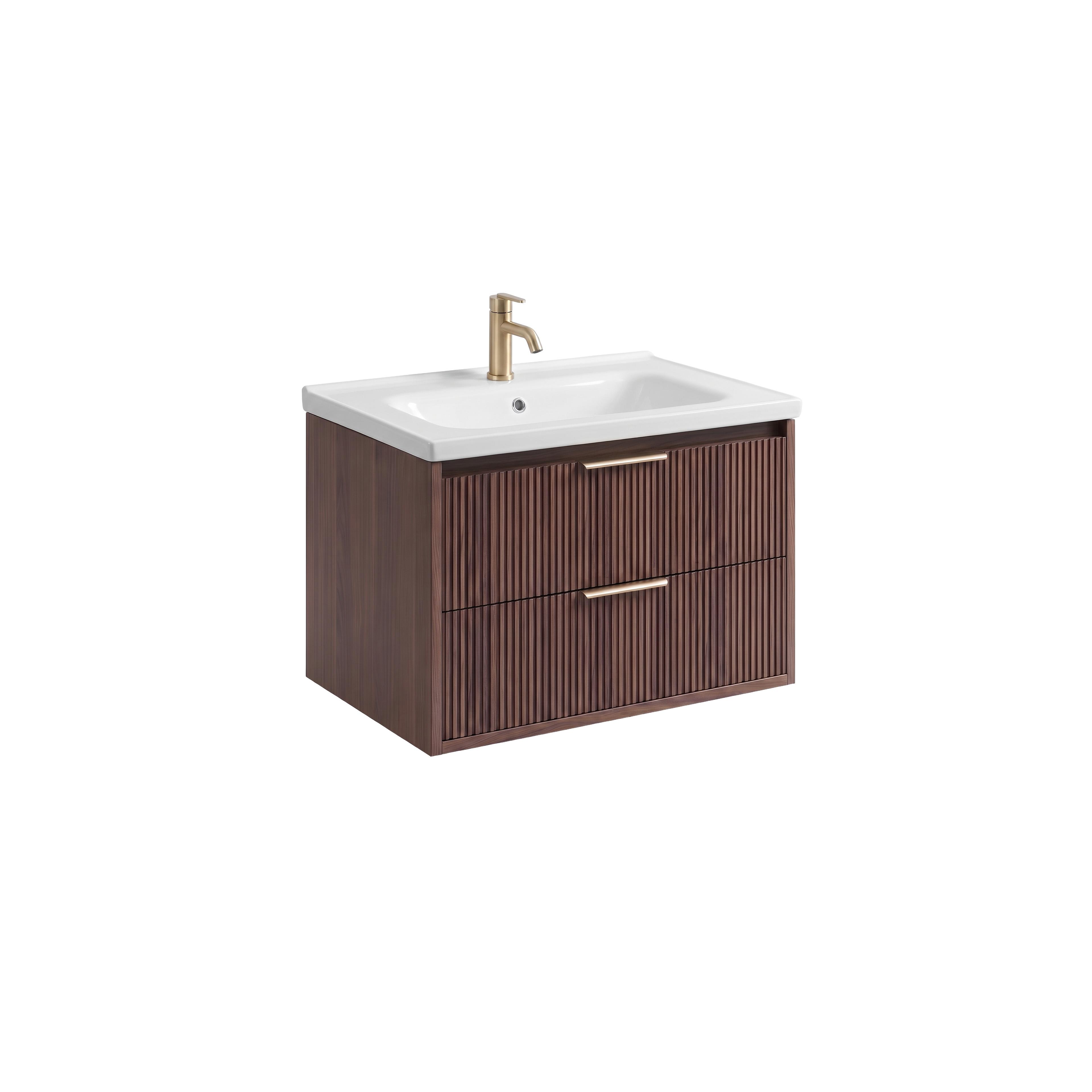 Szafka łazienkowa z umywalką Rea Sherry 60cm Brown Walnut