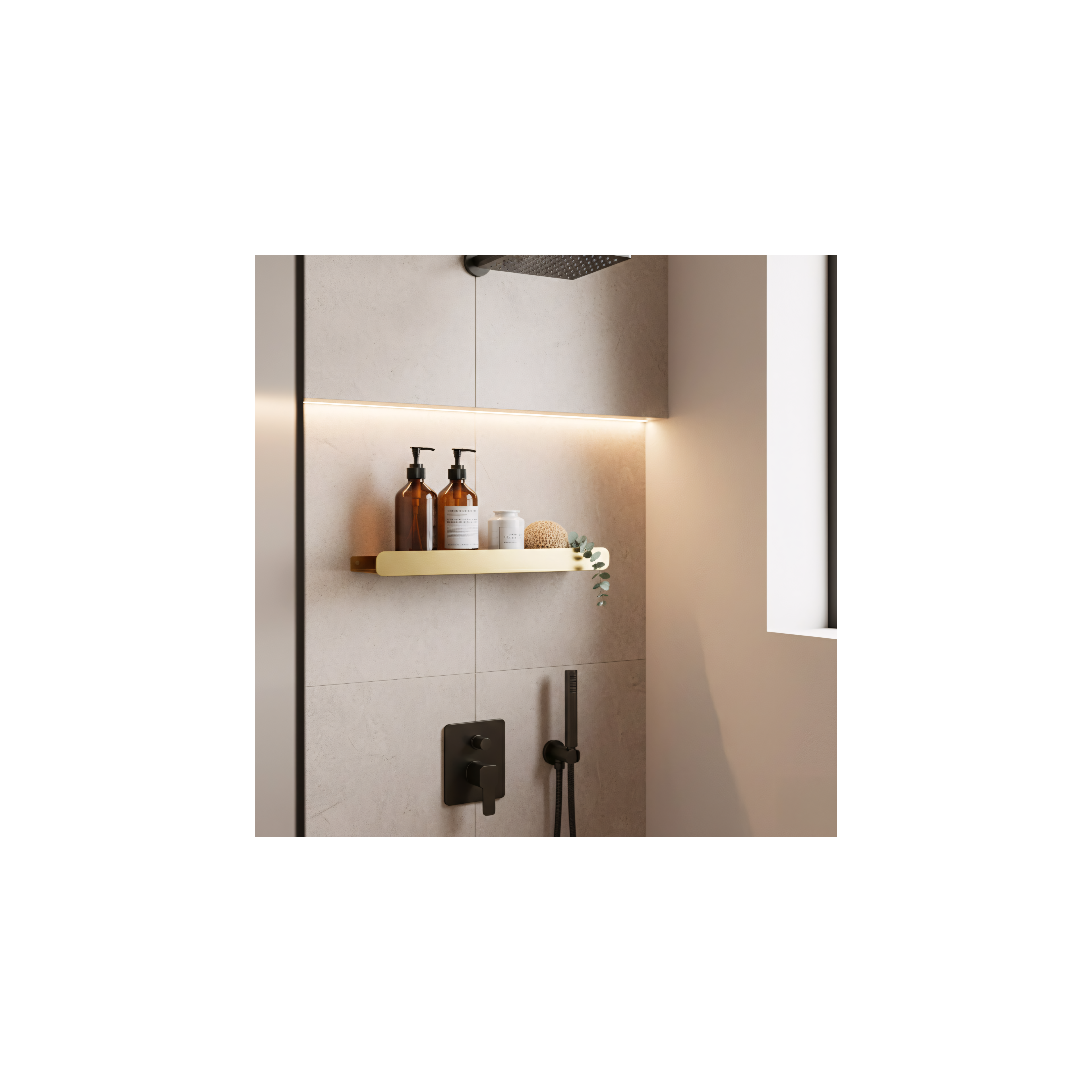 Bathroom shelf SF03 60cm gold brush