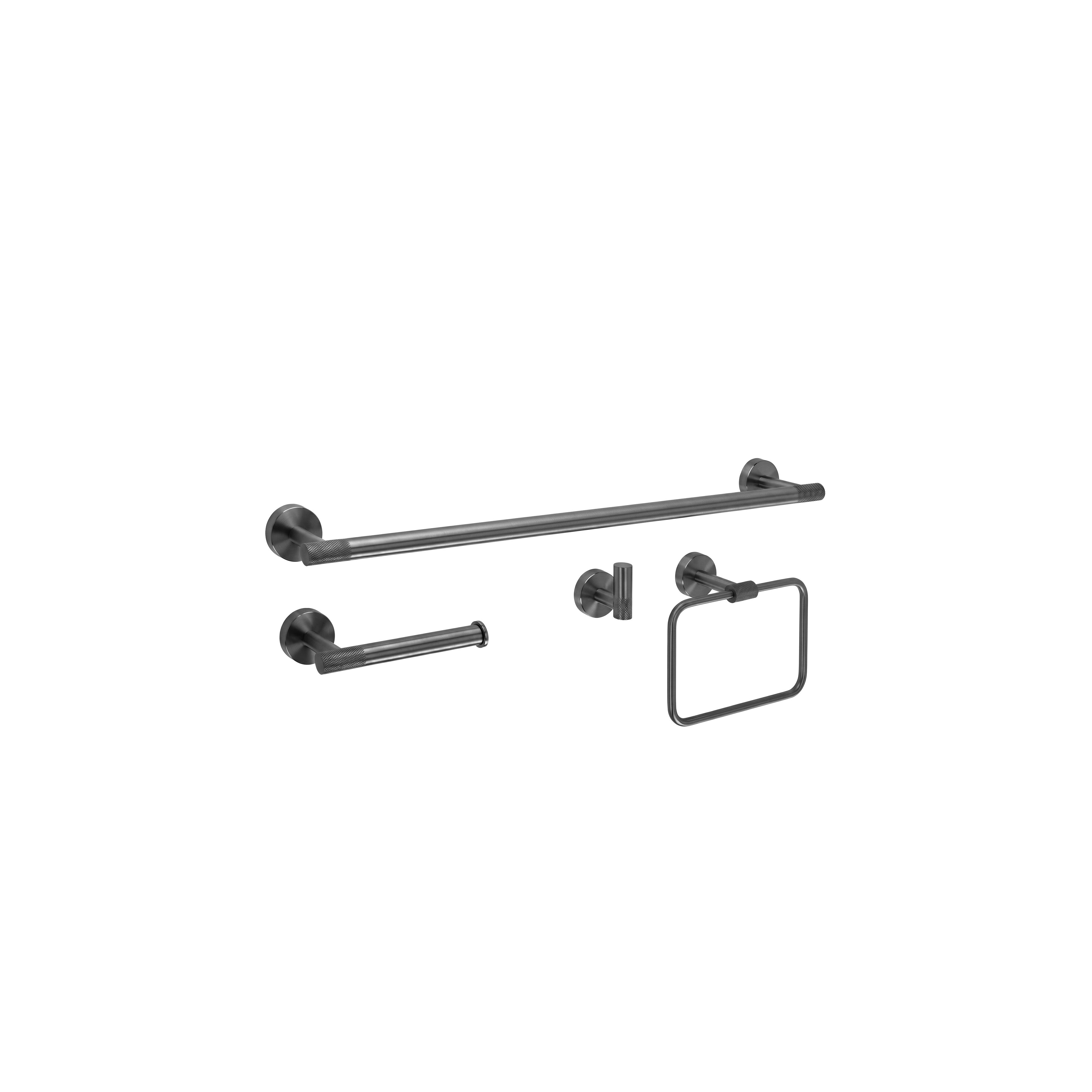 Badezimmer-Accessoire-Set GRID Titan 4-teilig