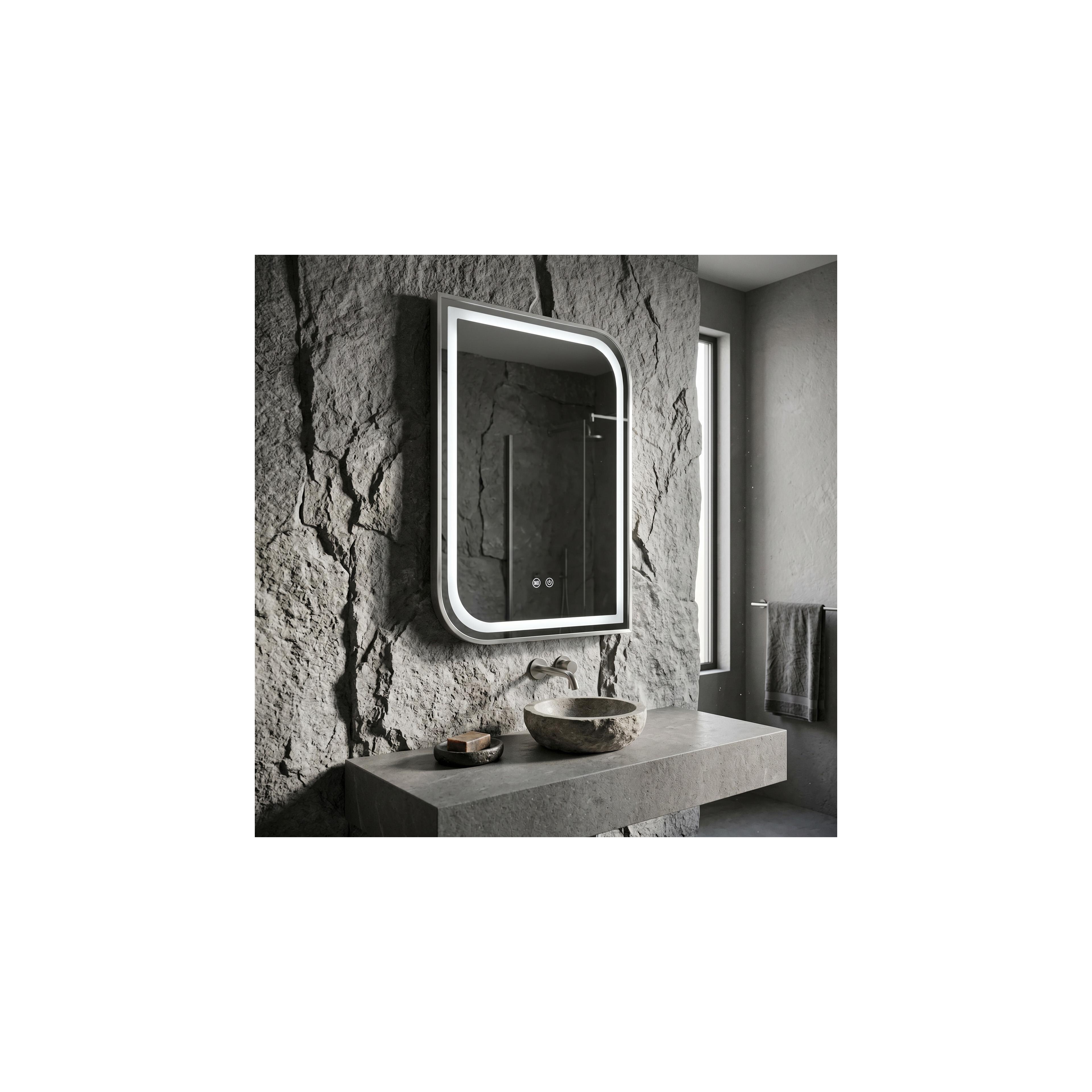 Зеркало LED ZONE 80x60 BRUSH NICKEL