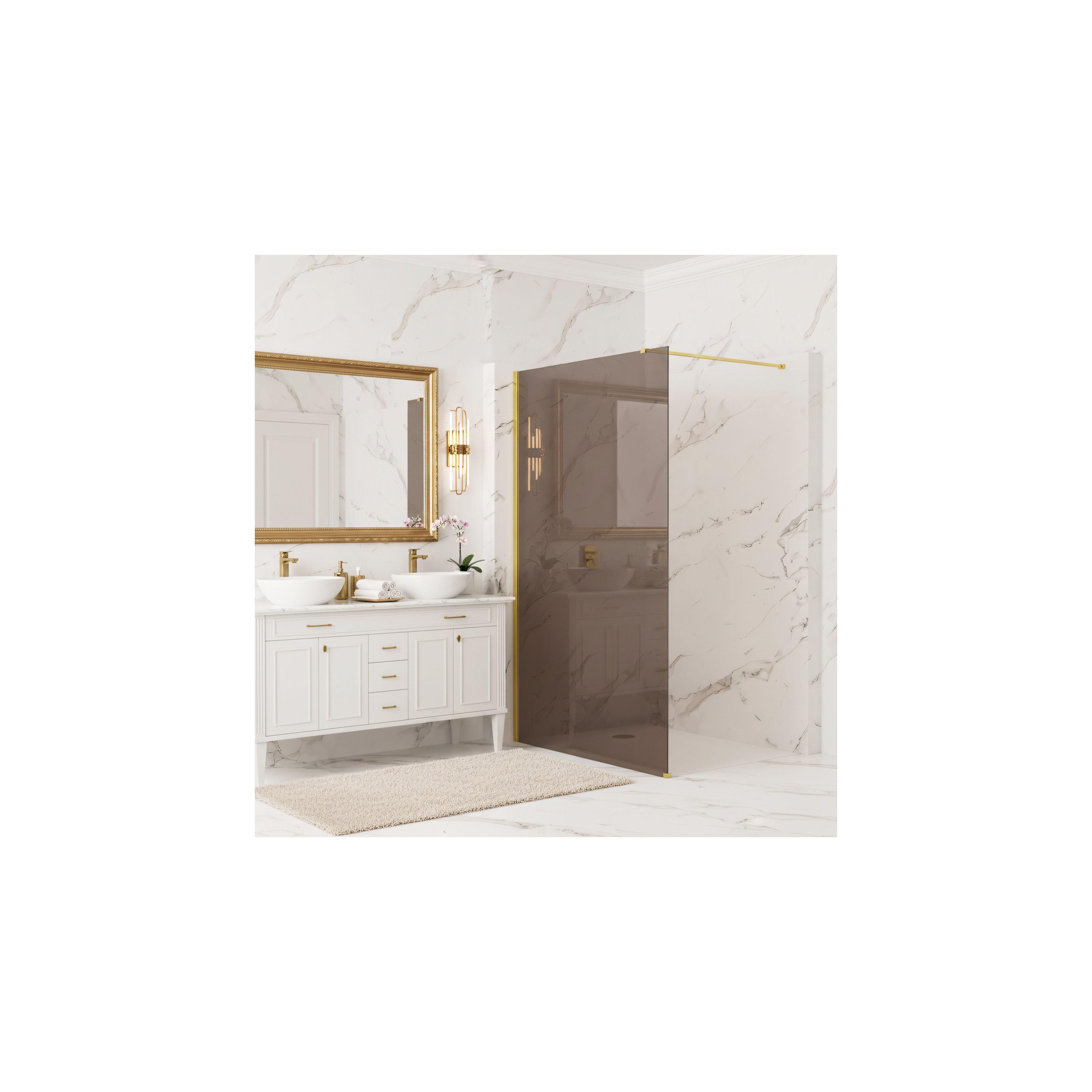 Duschwand Rea Flexi Brown / Gold 100