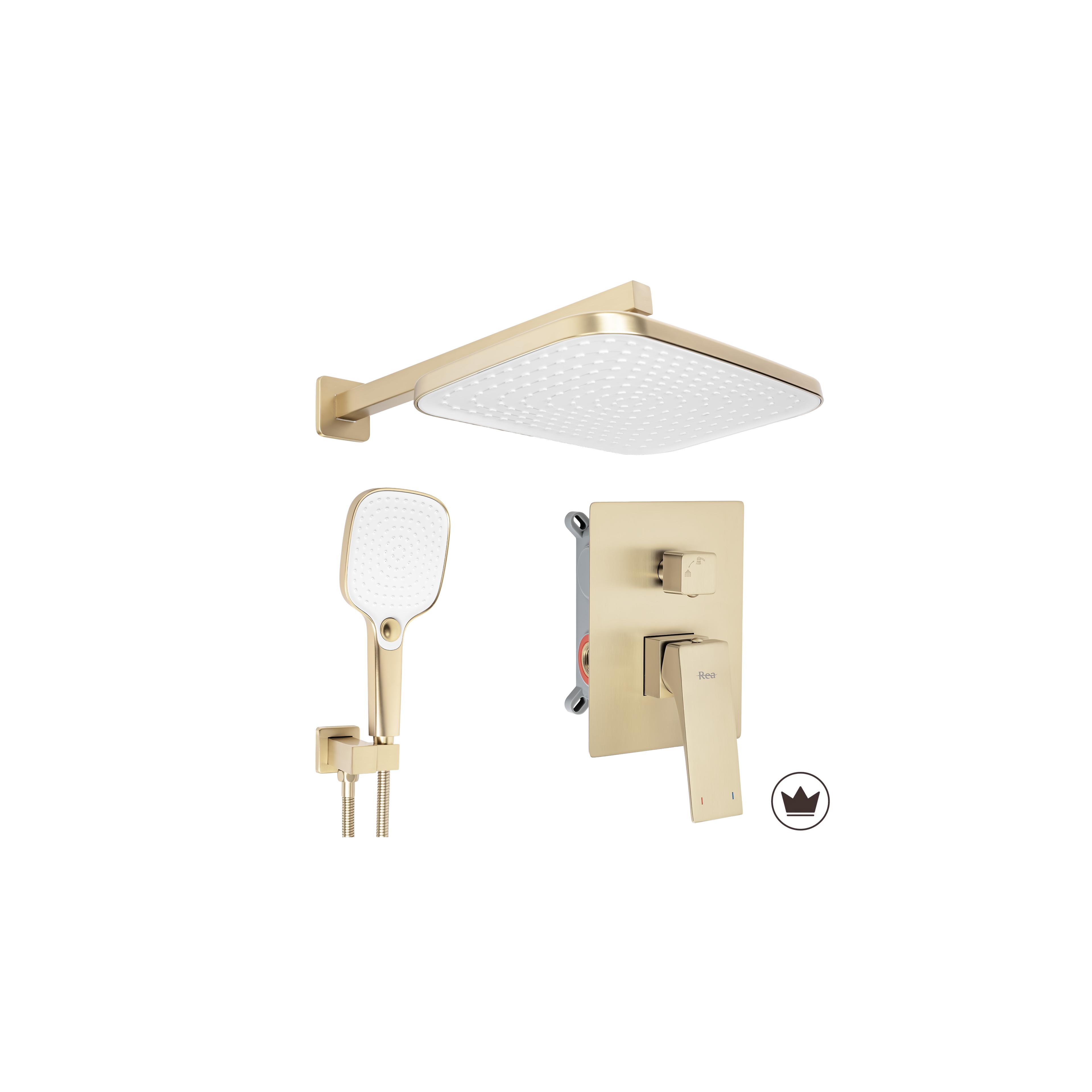 Kit de douche encastré Rea Joe Brush Gold + BOX