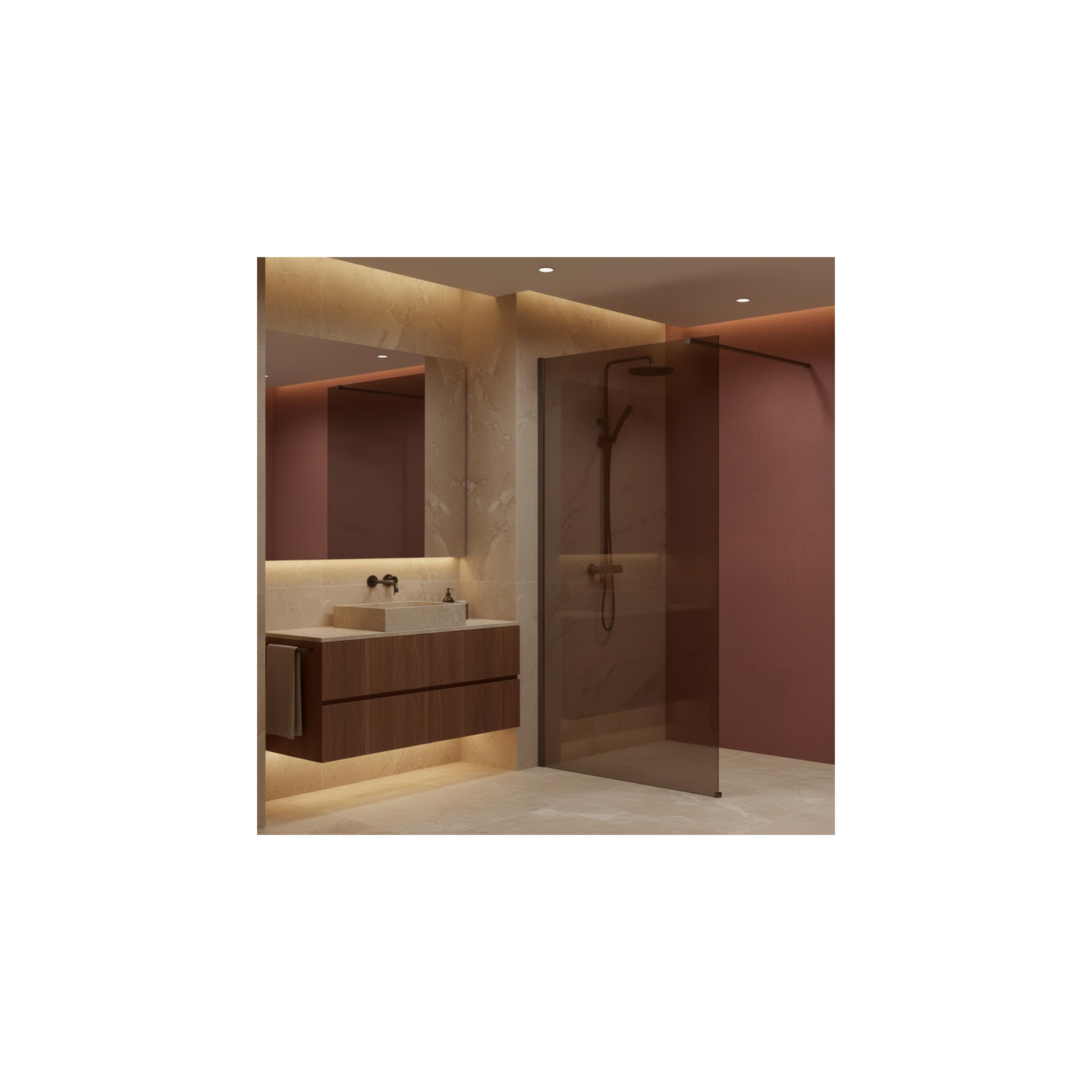 Duschwand Rea Flexi Brown / Titan 80