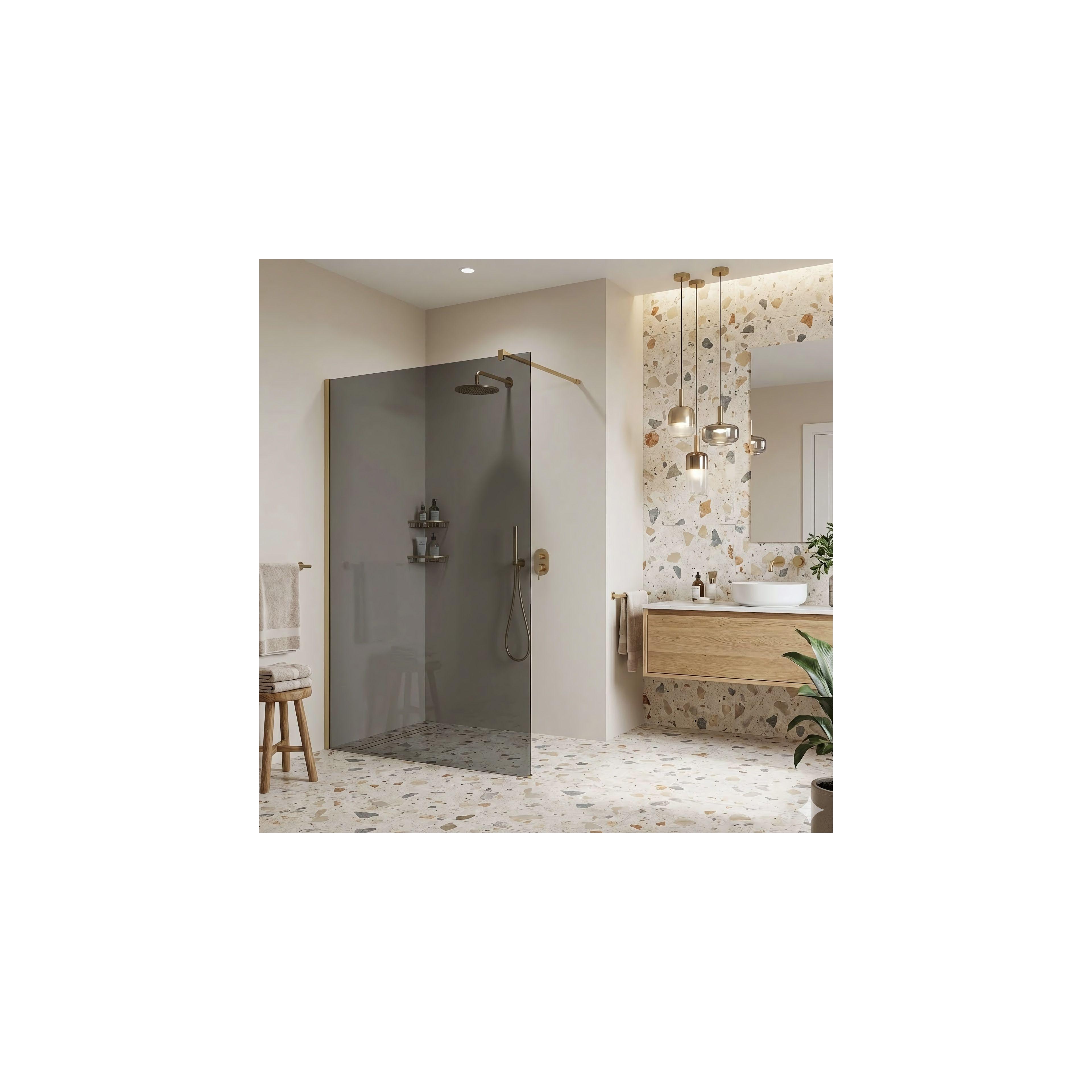 Duschwand Rea Flexi Grey / Brush Gold 100