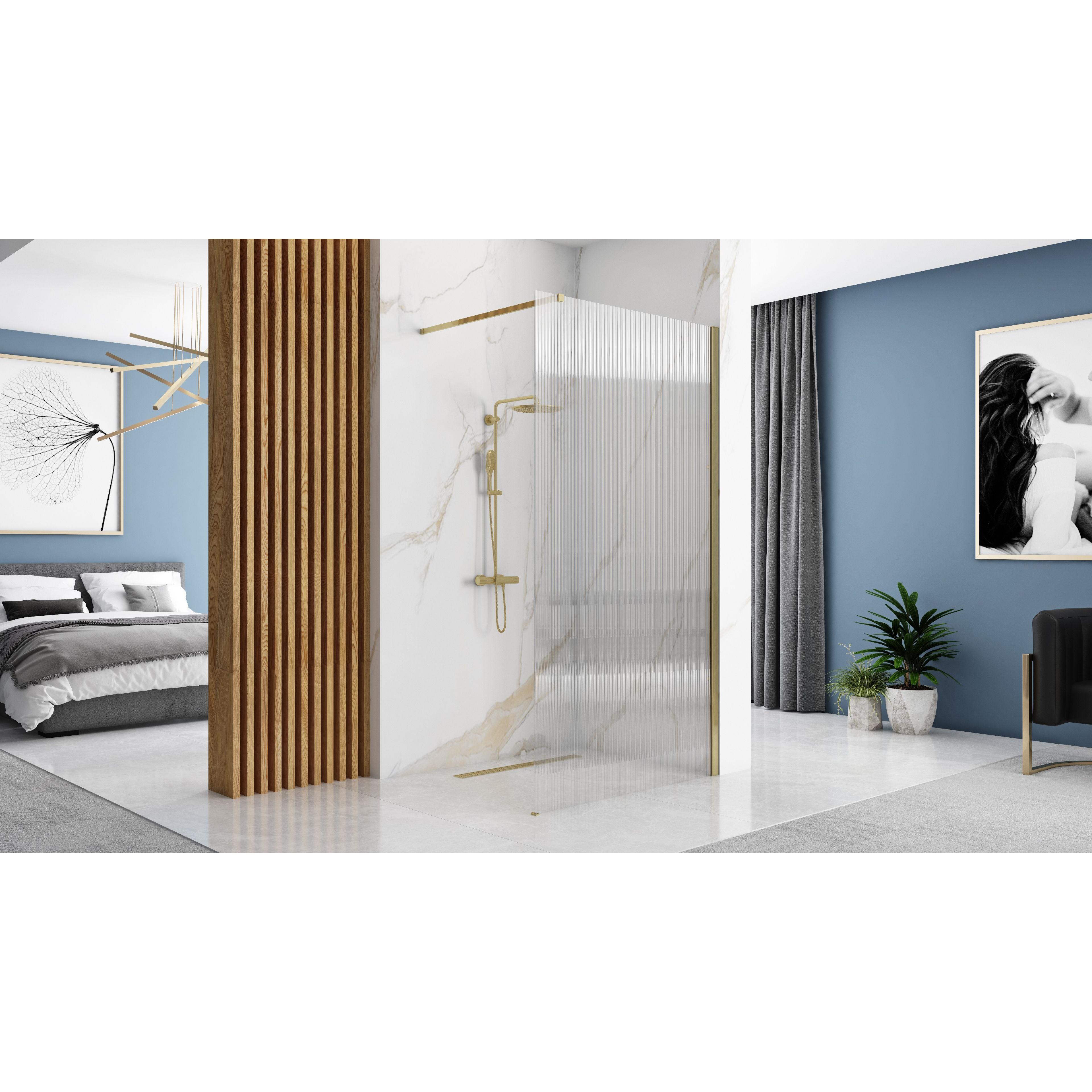 Duschwand Rea Aero Intimo Gold Brush 120