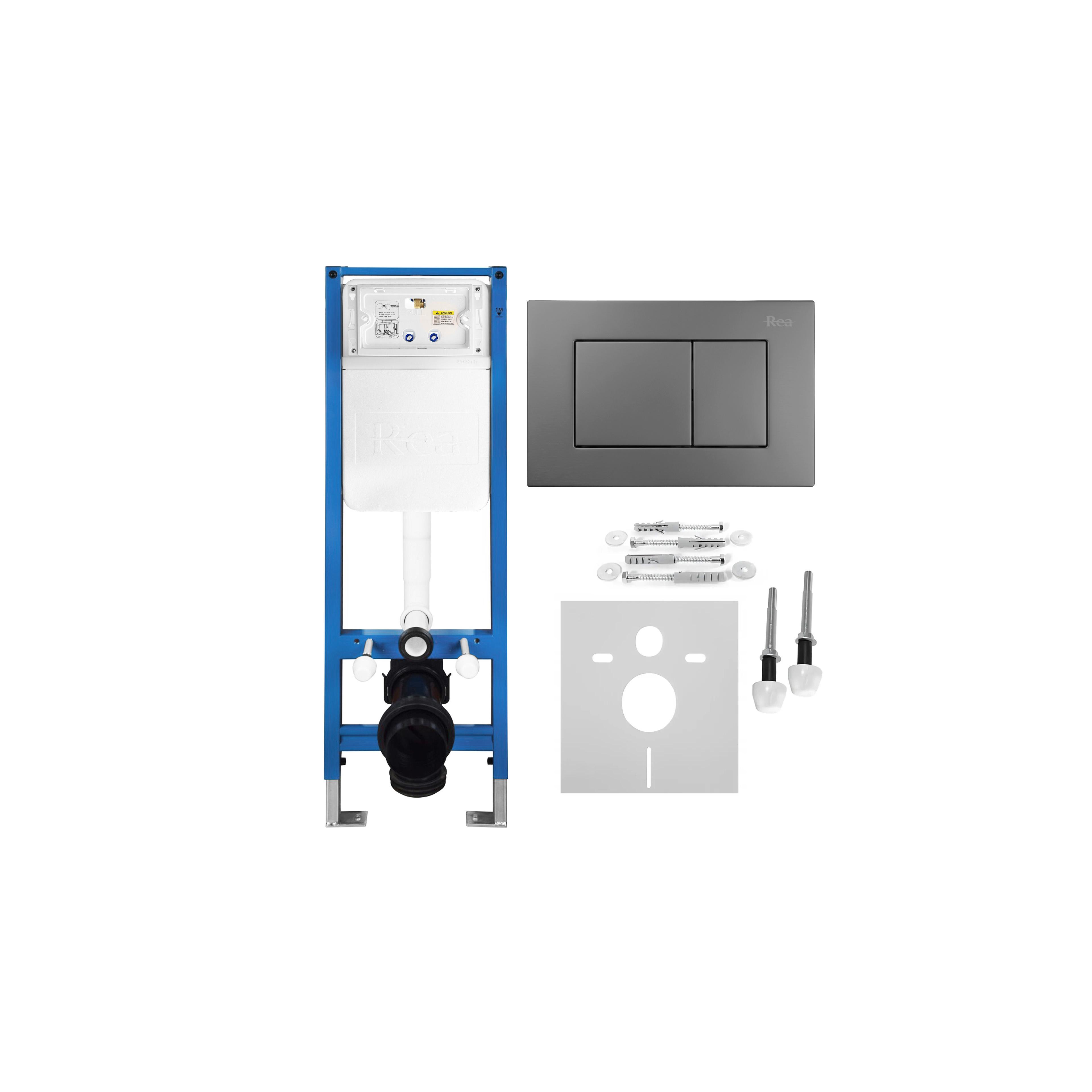 Gestell Unterputzset Slim 024N für WC-Becken mit Spültaste J Tytan