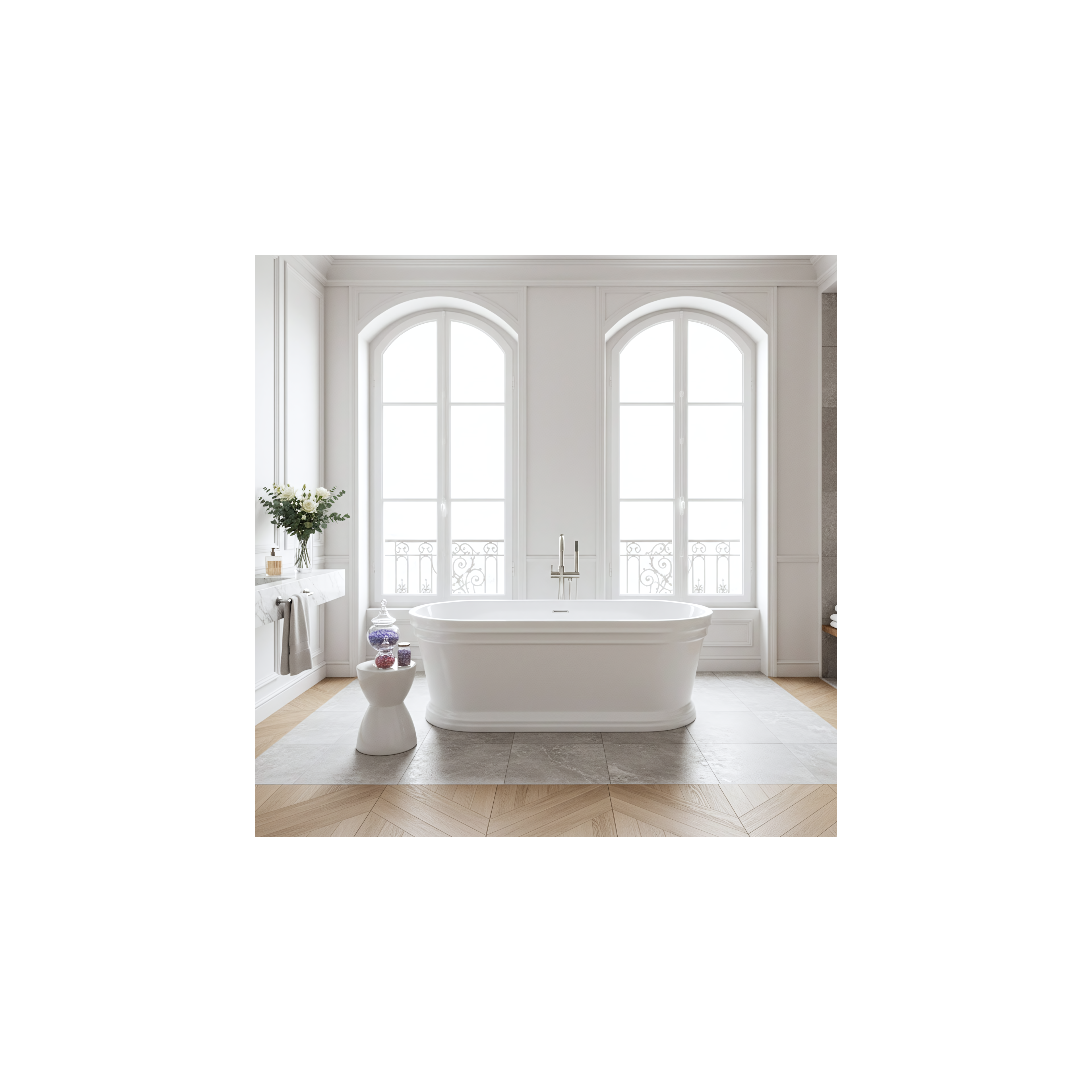 Freistehende Acrylbadewanne Olivia 170