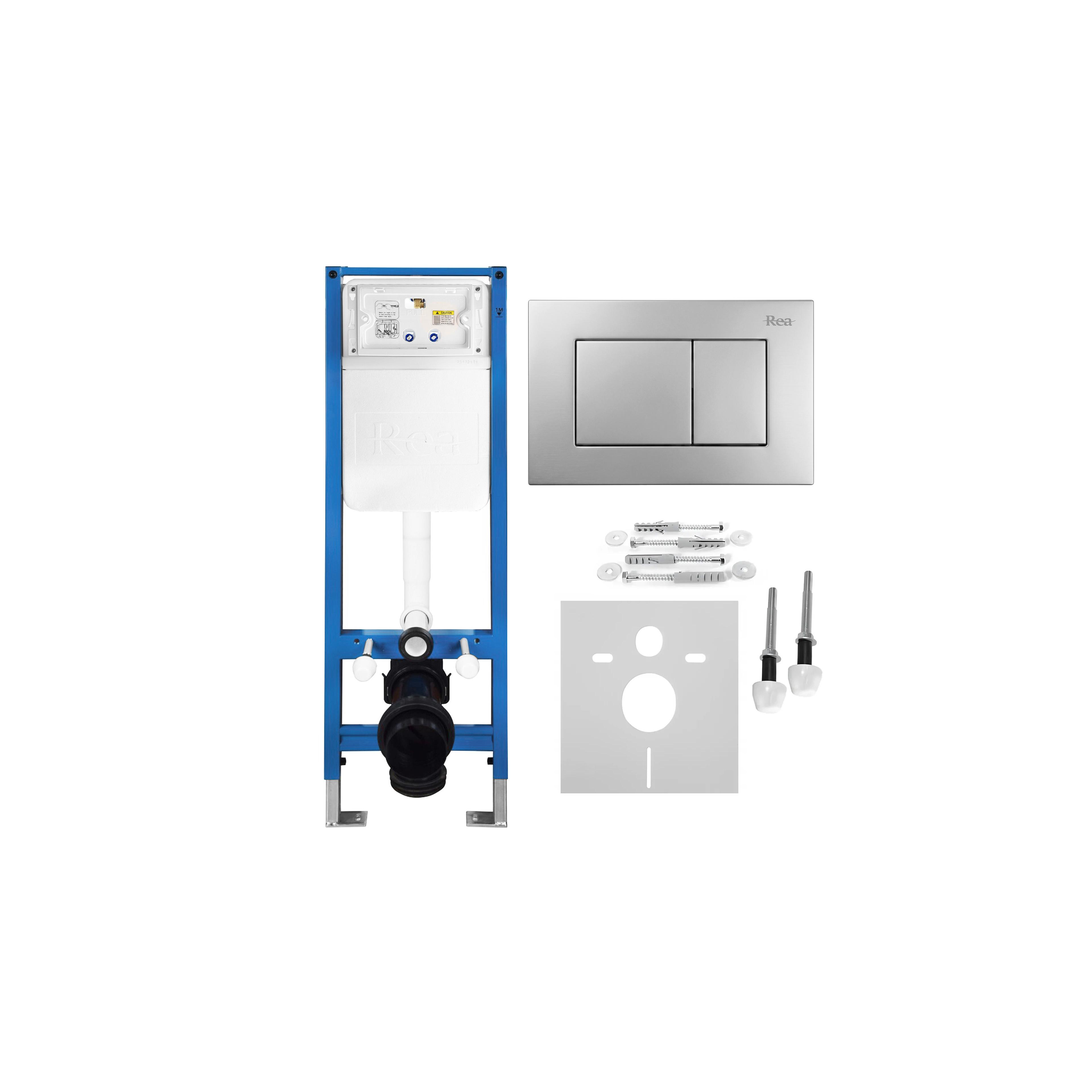 Gestell unterputz-set Slim 024N für WC-becken mit drücker J Satin