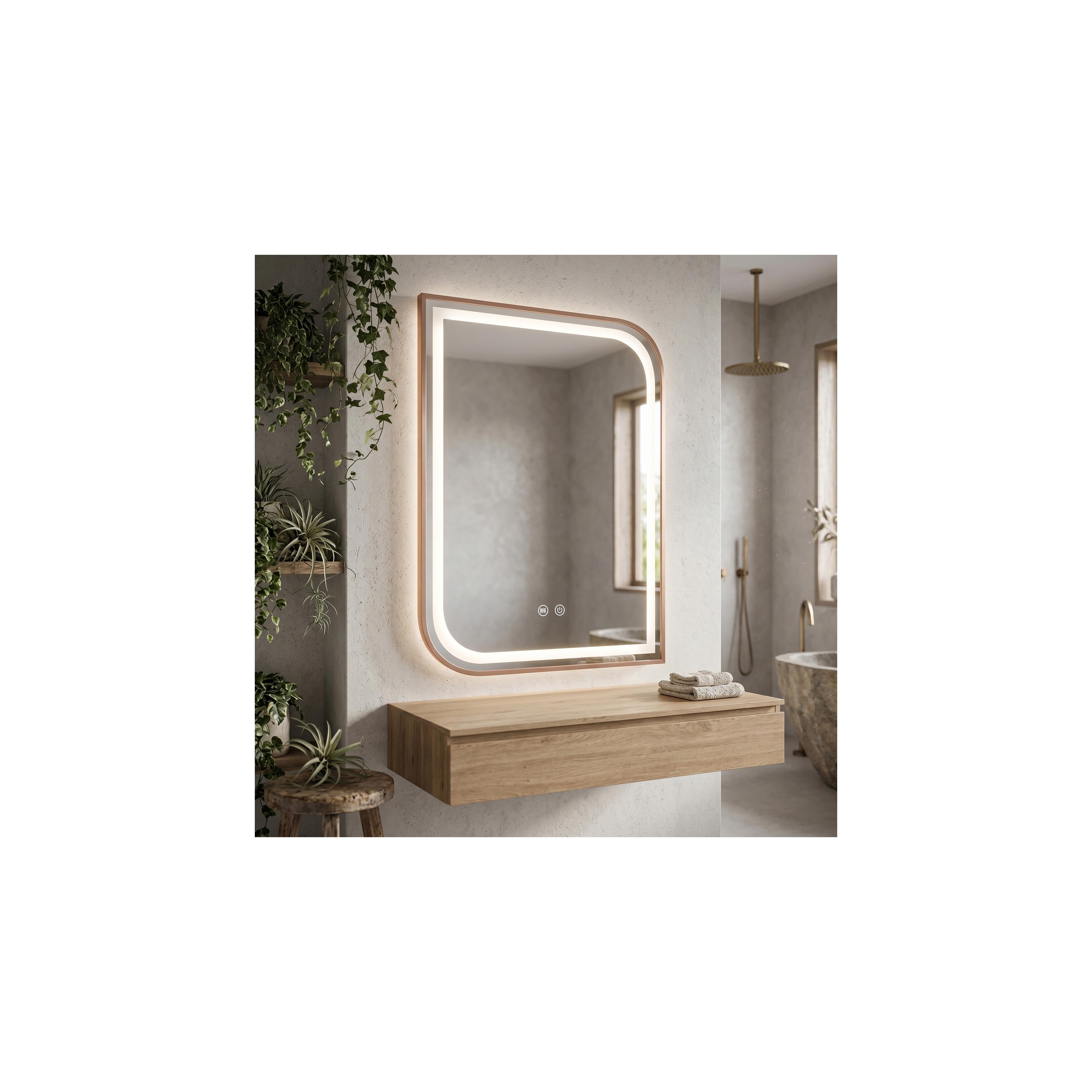 LED seinapeegel ZONE 80x60 BRUSH  ROSE GOLD