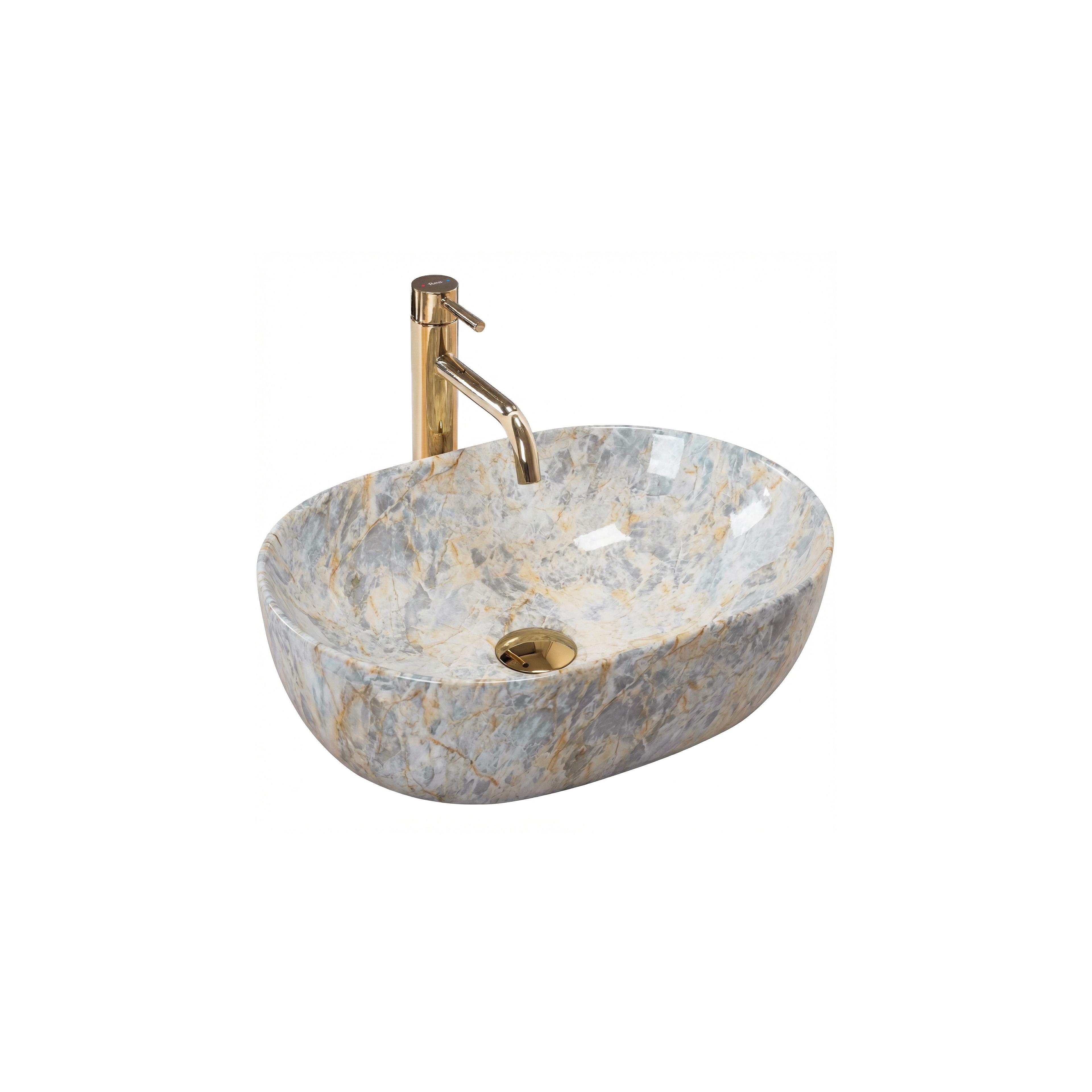 Aufsatzwaschbecken Rea Amelia Ruststone 48