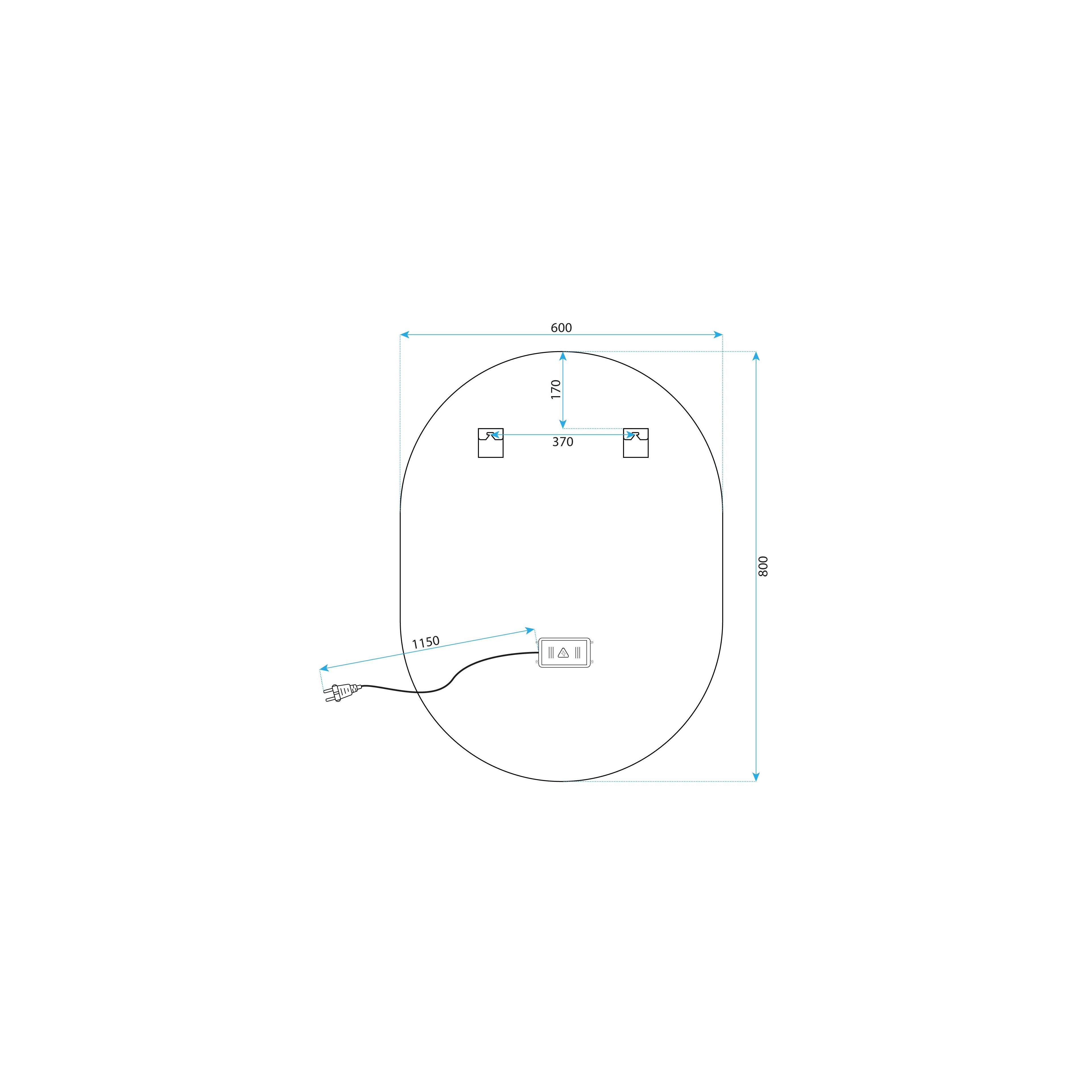 Zrkadlo LED EGG 60x80 cm
