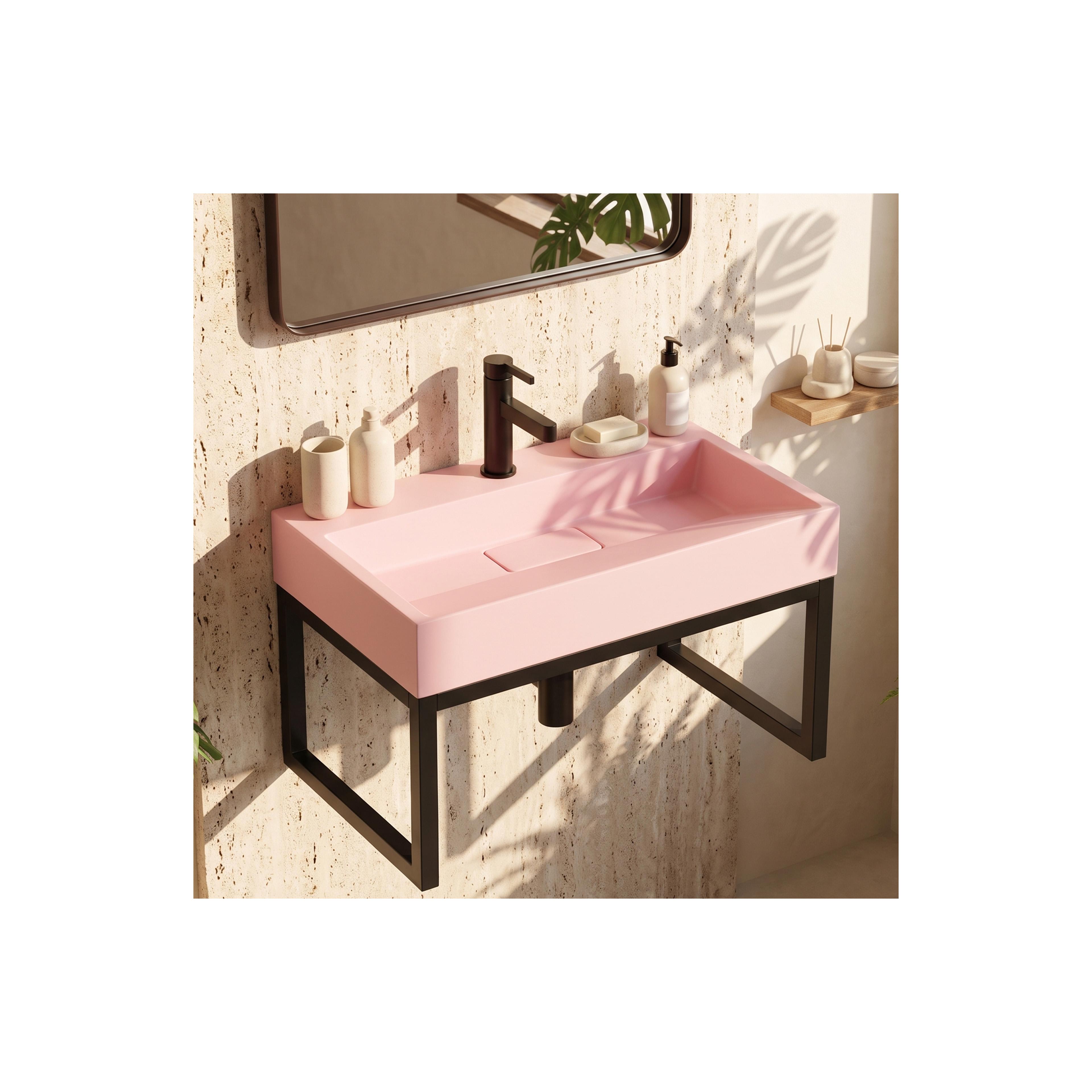 Waschbecken Konglomerat GOYA PINK 50CM + Waschtischplatte