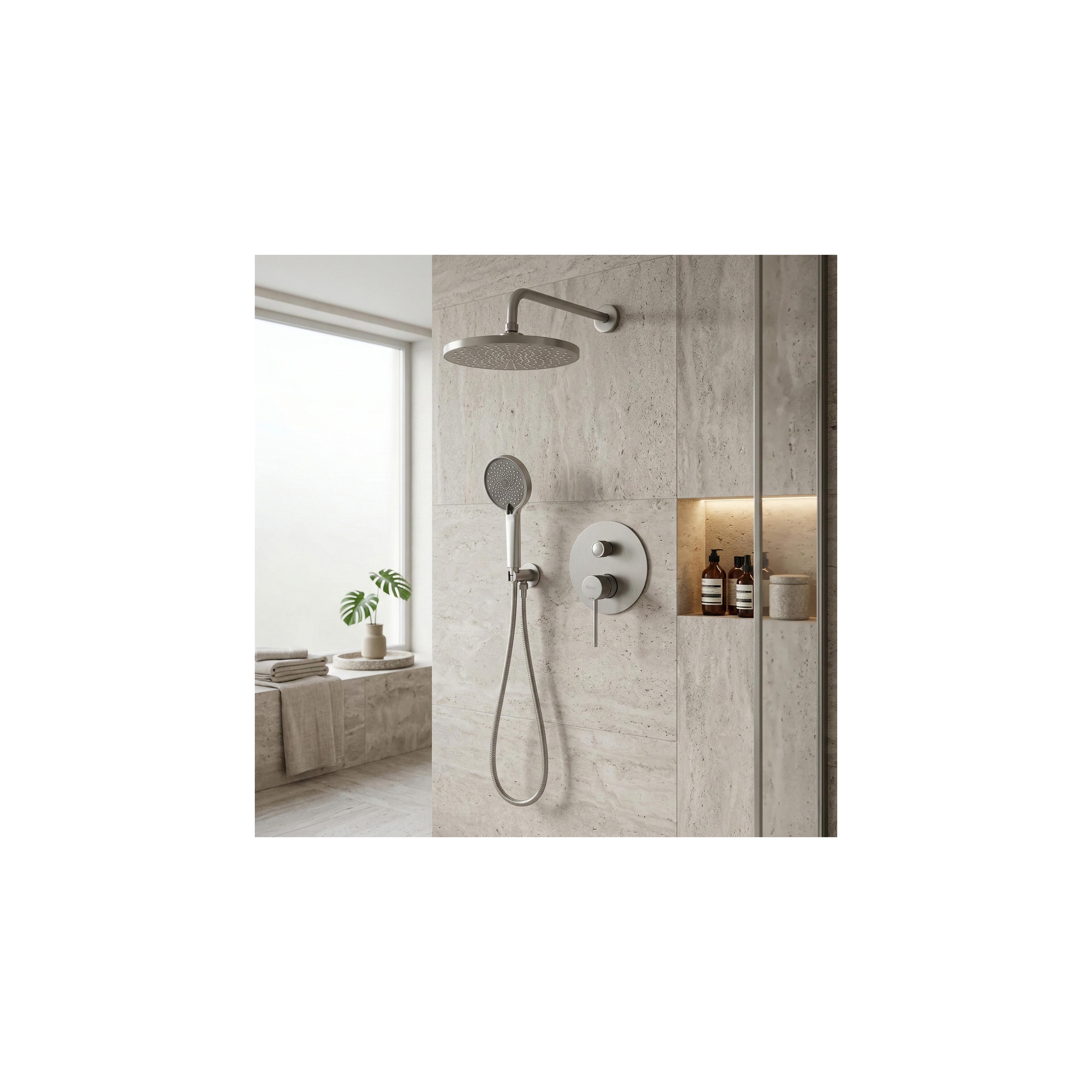 Unterputz Duschset Rea Lungo Stripe Nickel Brush + BOX