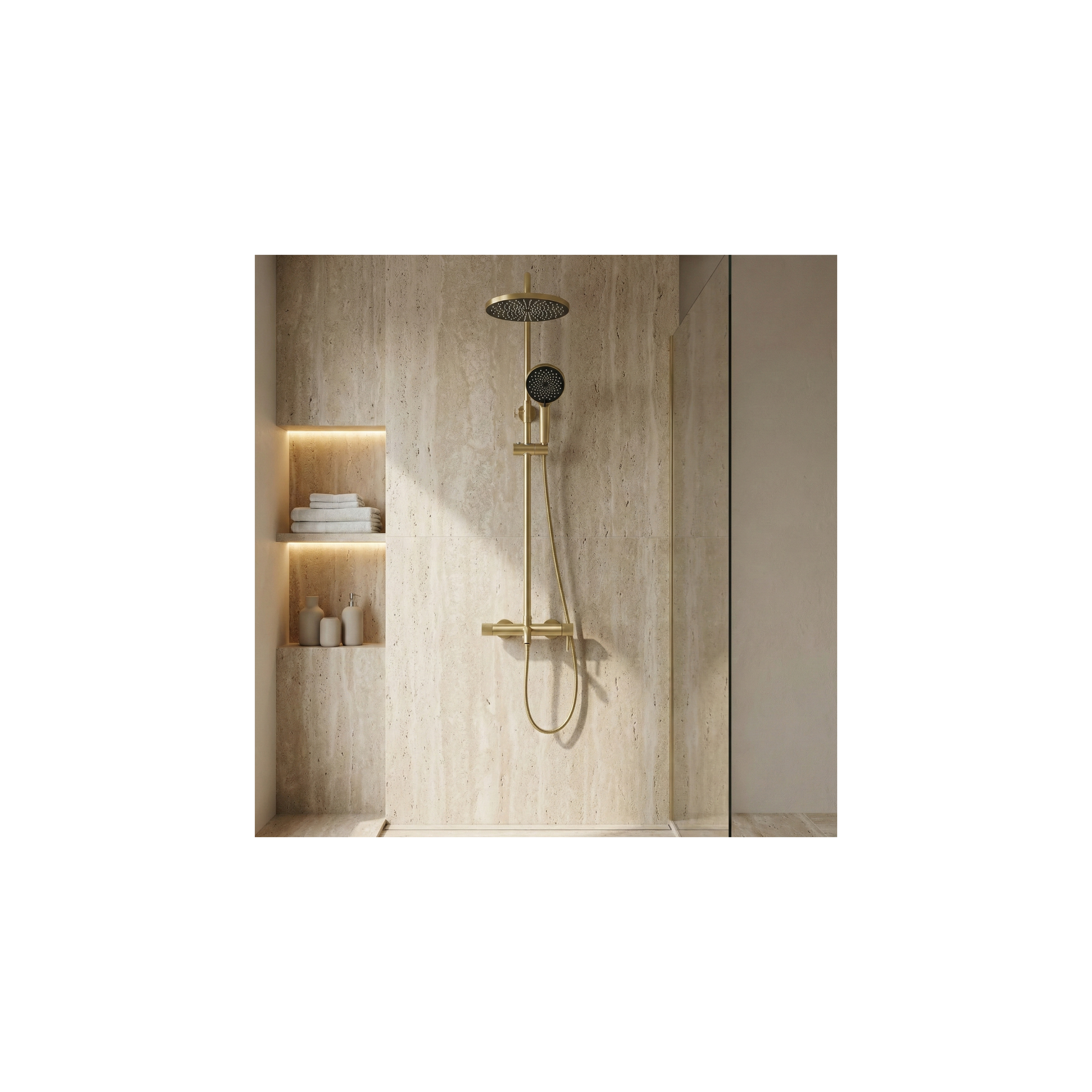 Rea Lungo Stripe Brush Gold kultainen suihkusetti
