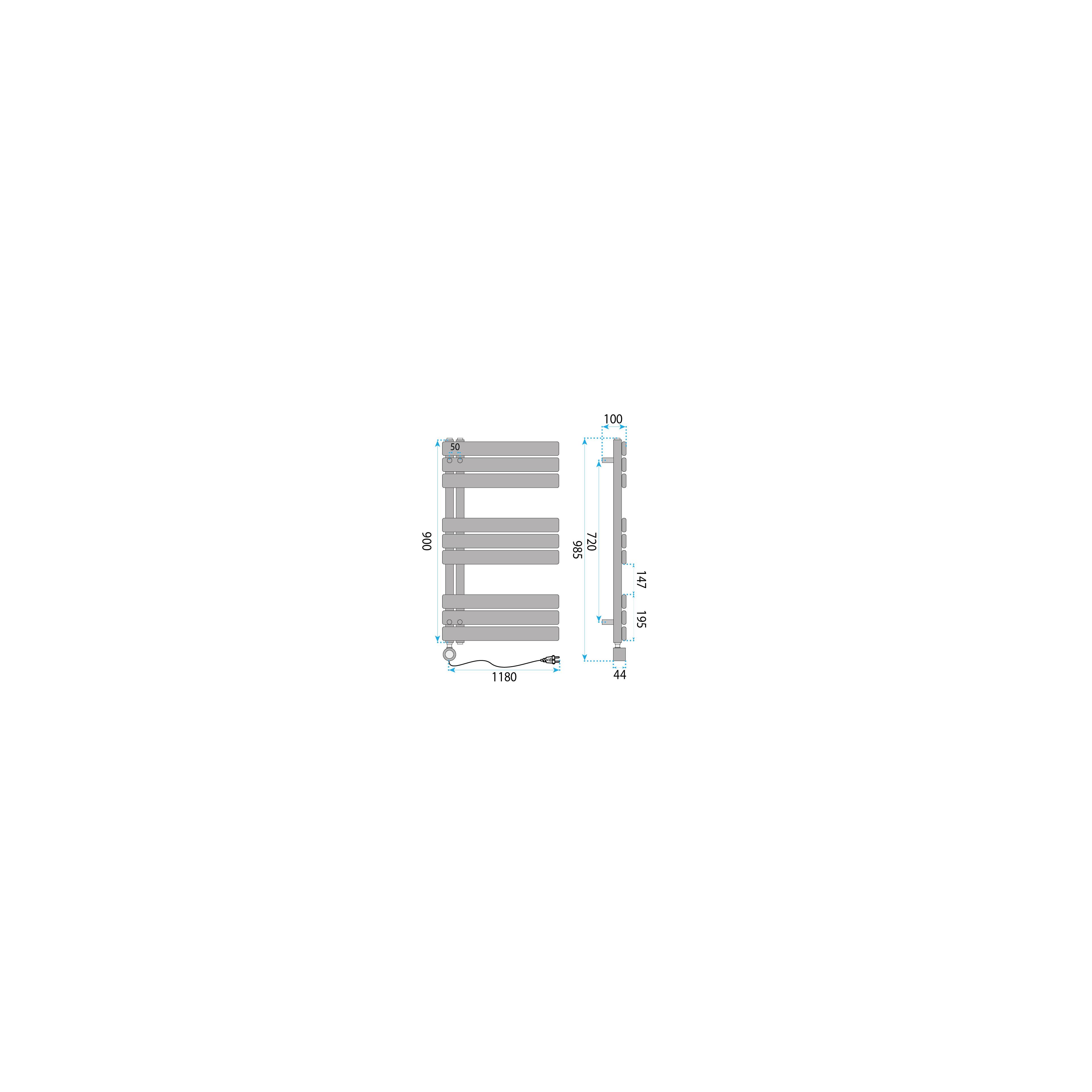 Electric Radiator Rea Marvo 90x50cm Brush Gold