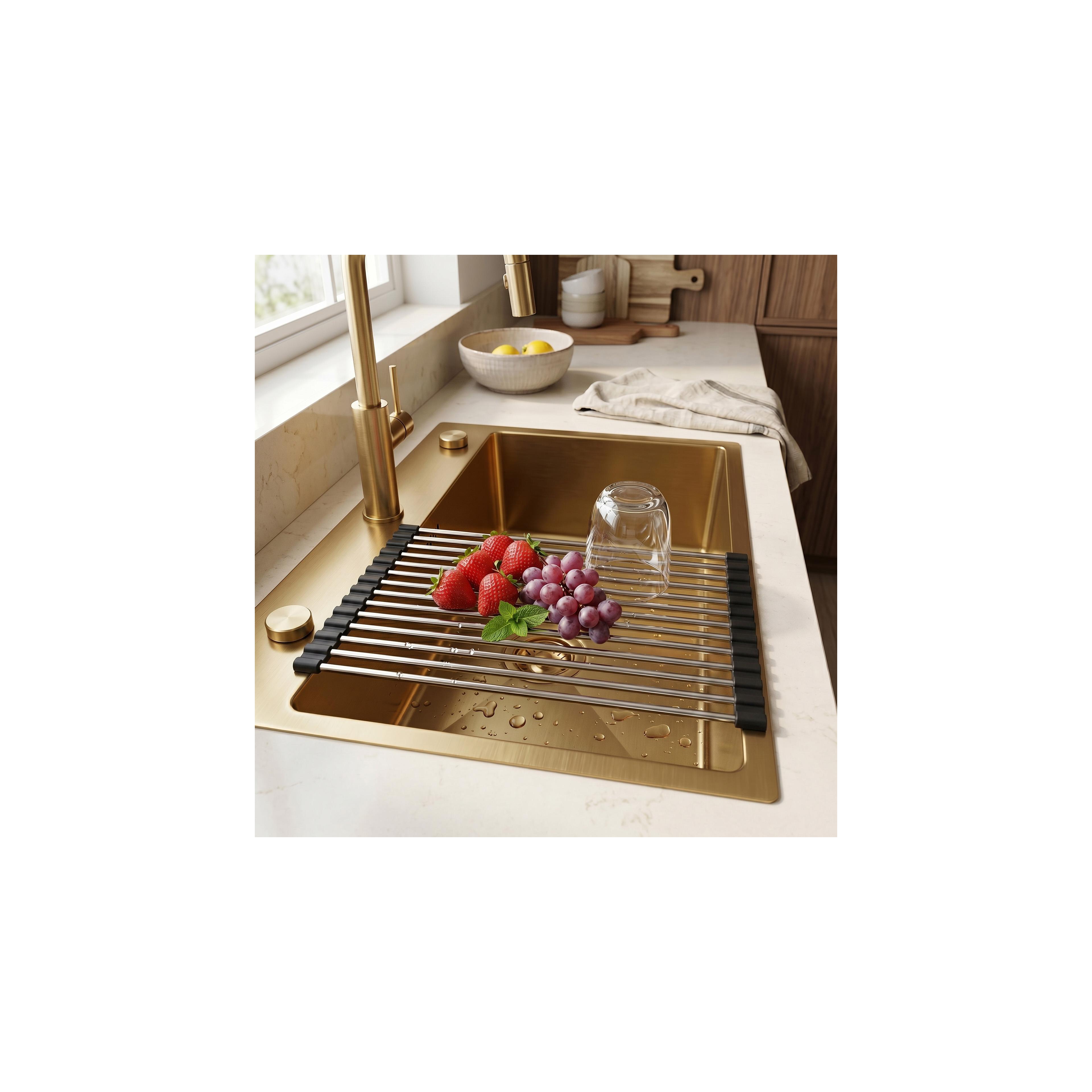 Roll-up dish drying rack for sink REA P12298 Black