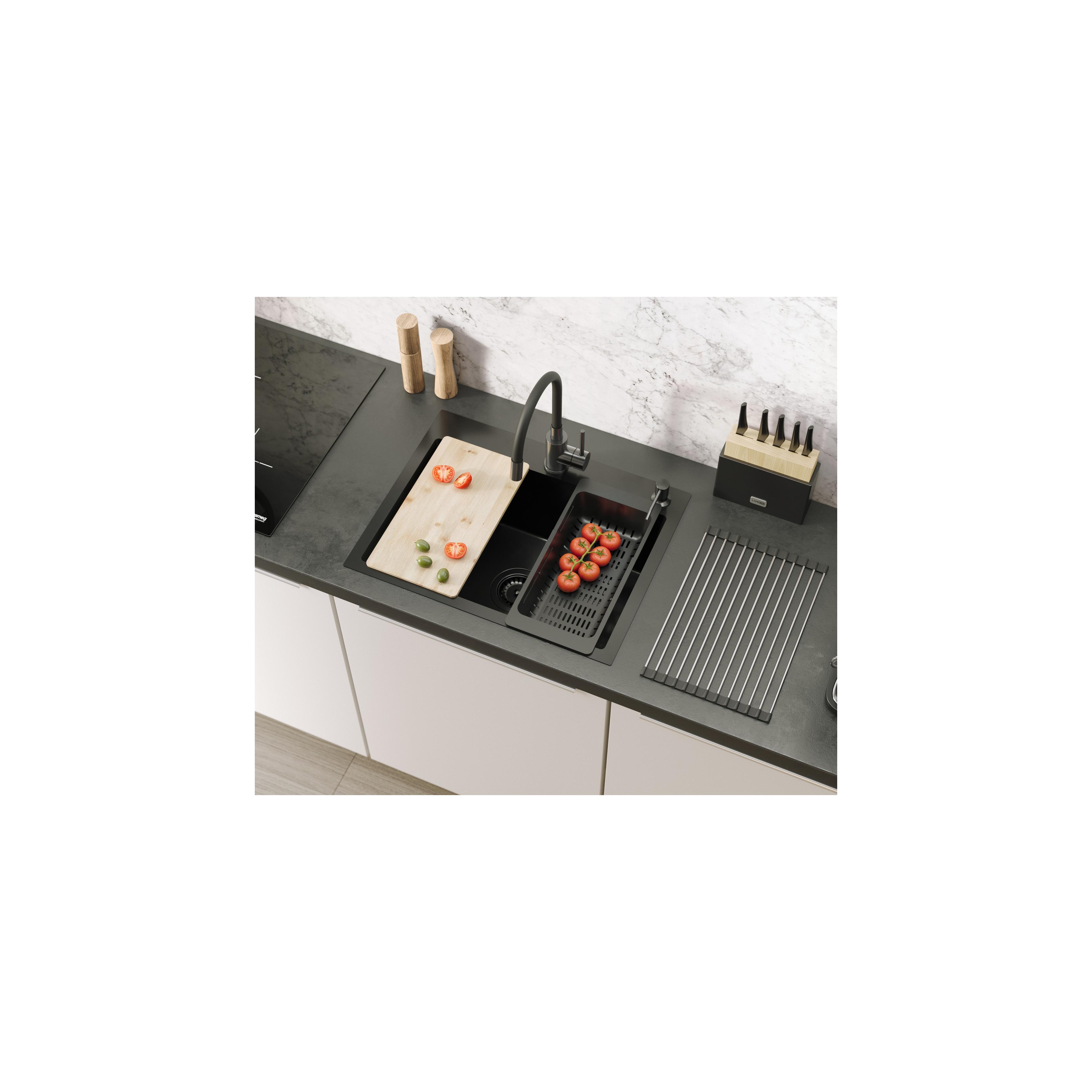 Edelstahlspüle LUKE 110 WORKSTATION Black