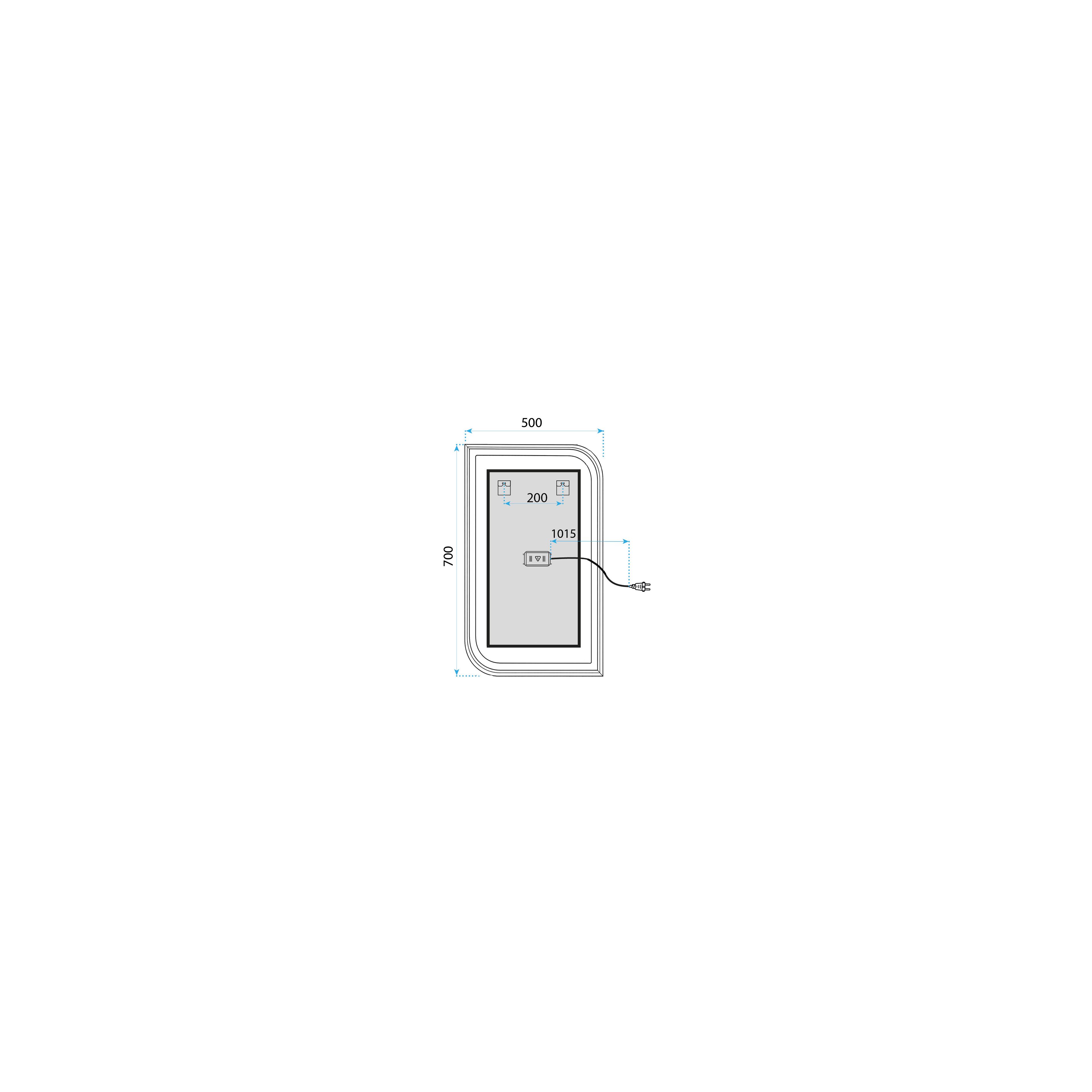 Specchio LED ZONE 70X50 BRUSH GOLD