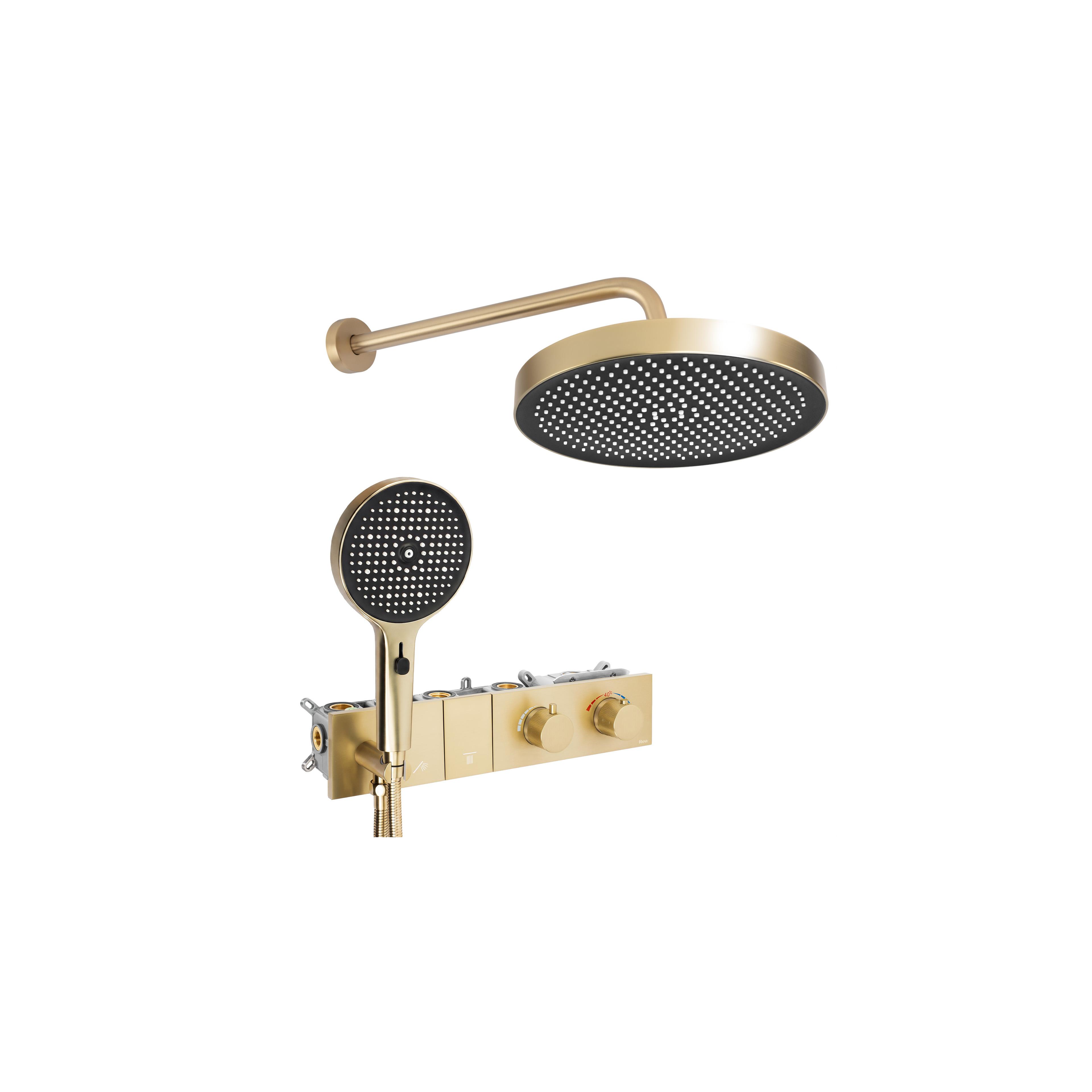 Душ система за вграждане Rea Uni Brush Gold  + BOX