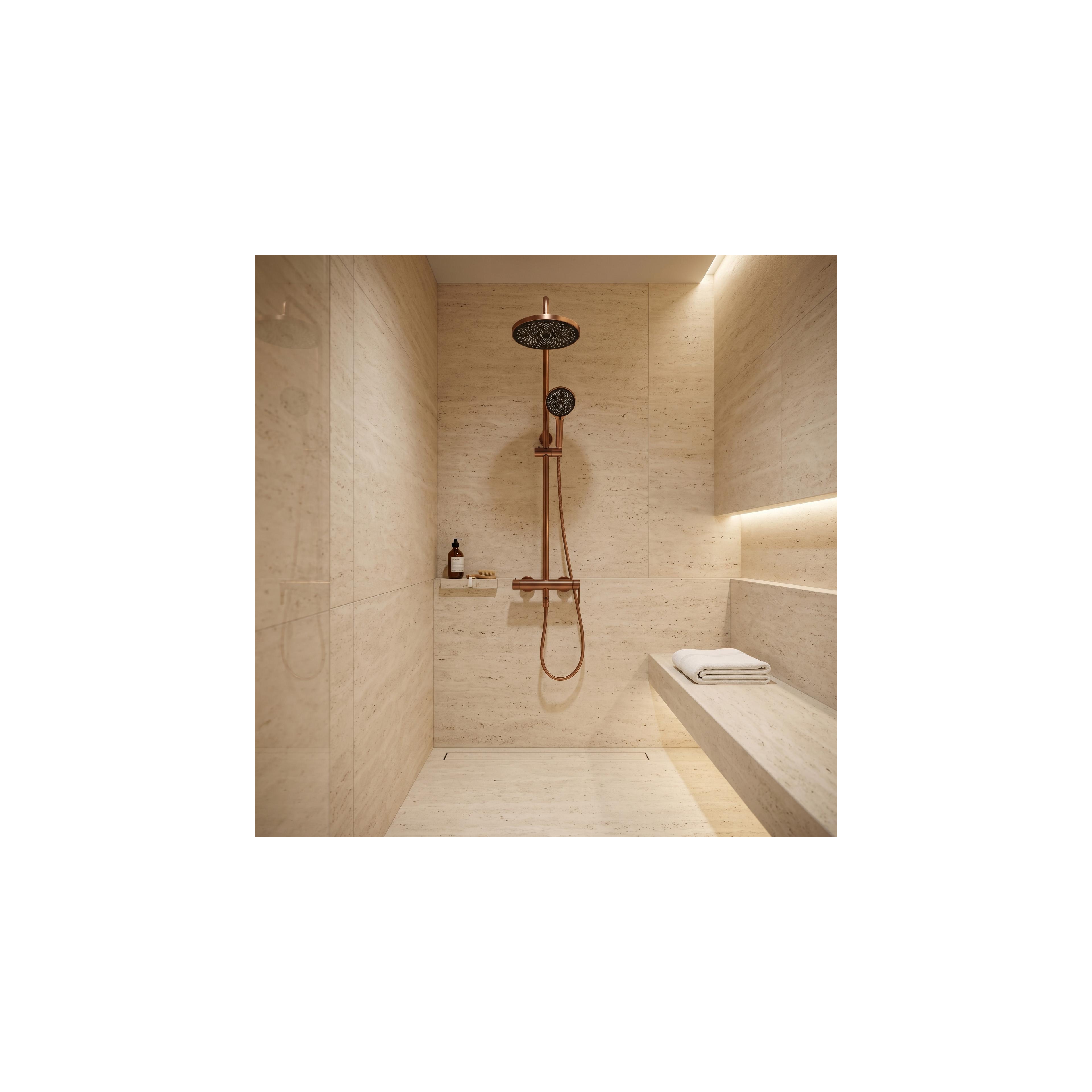Thermostat Duschset Arcos brush copper