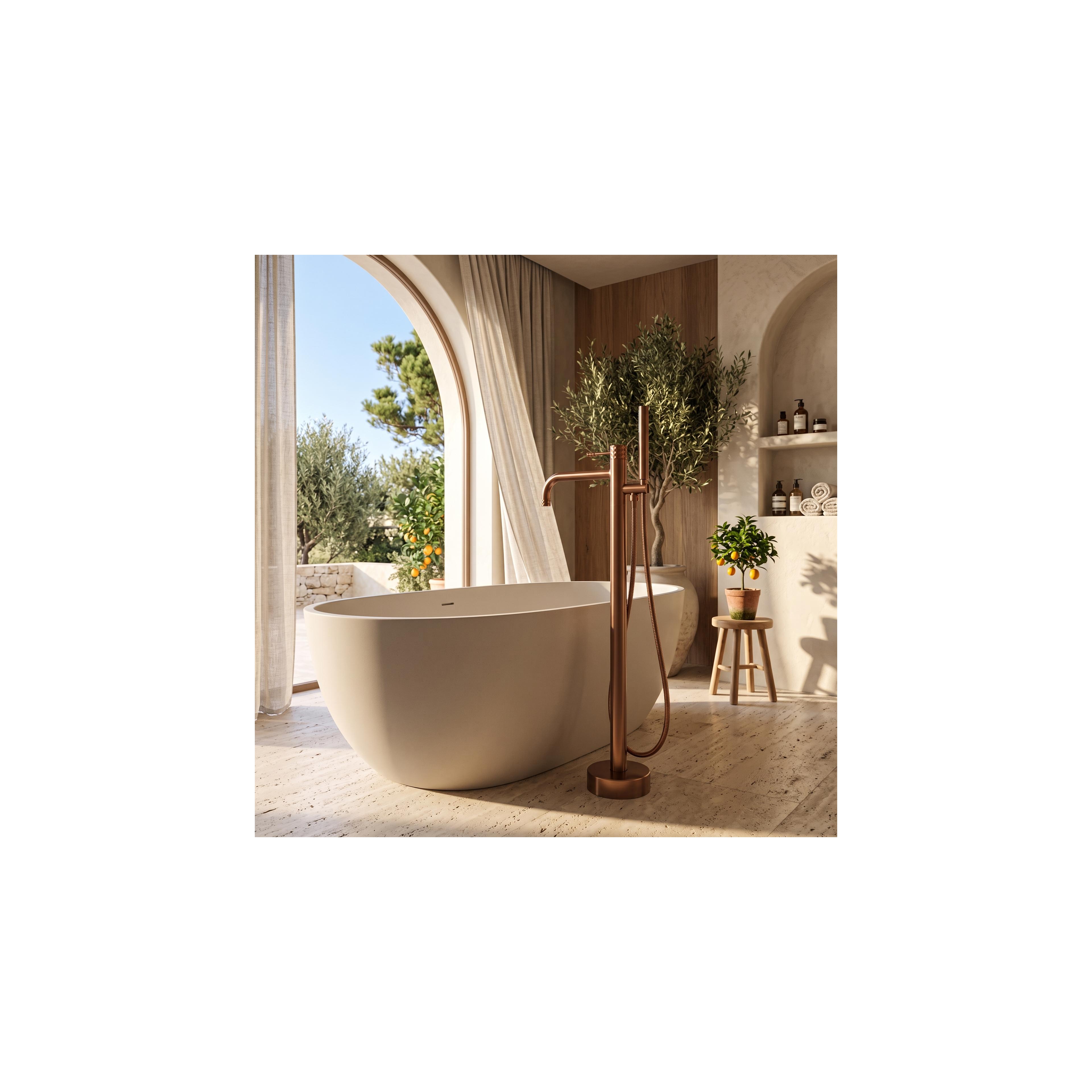 Free-standing faucet Rea Lungo Diamond Brush Copper
