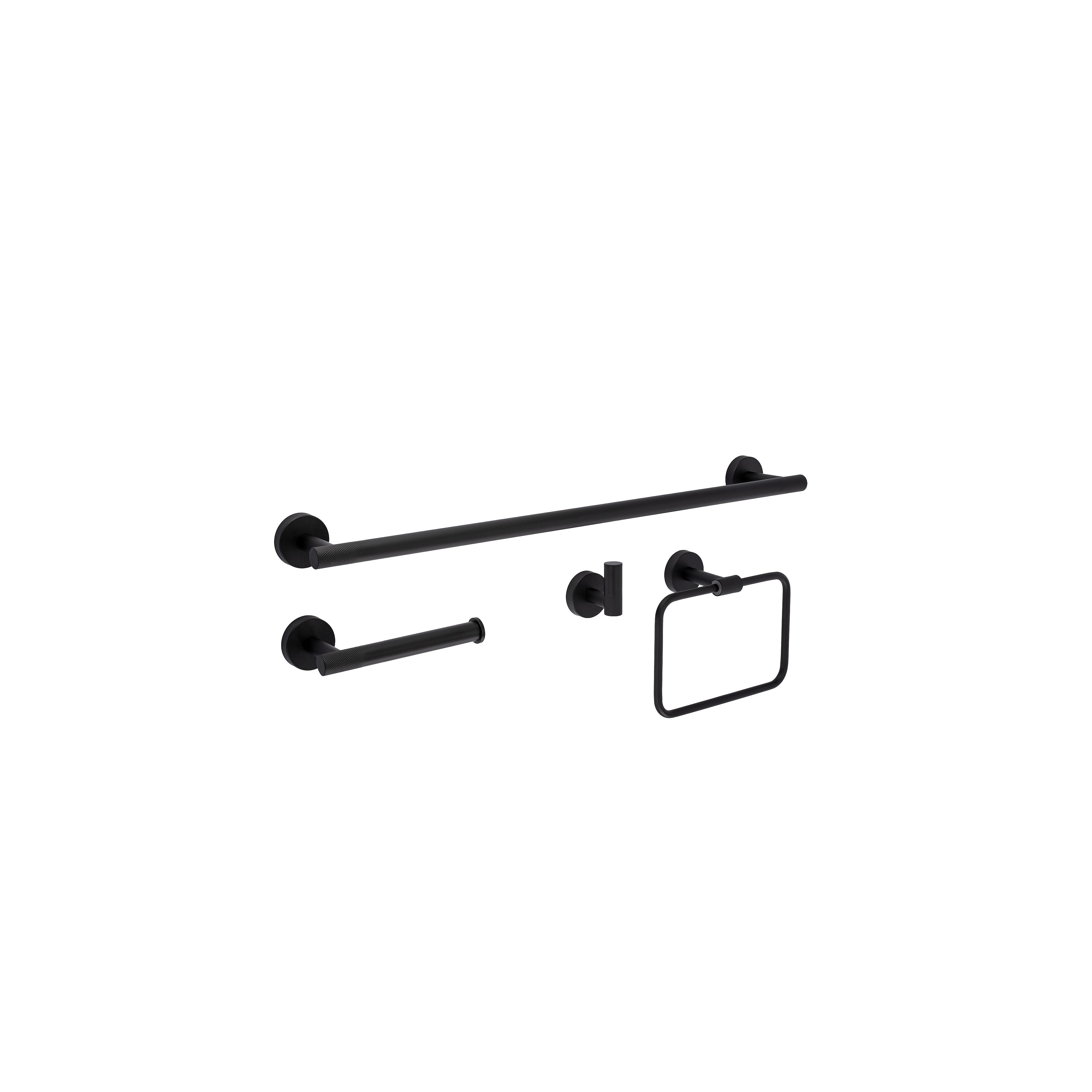 Badezimmer-Accessoire-Set GRID Black 4-teilig