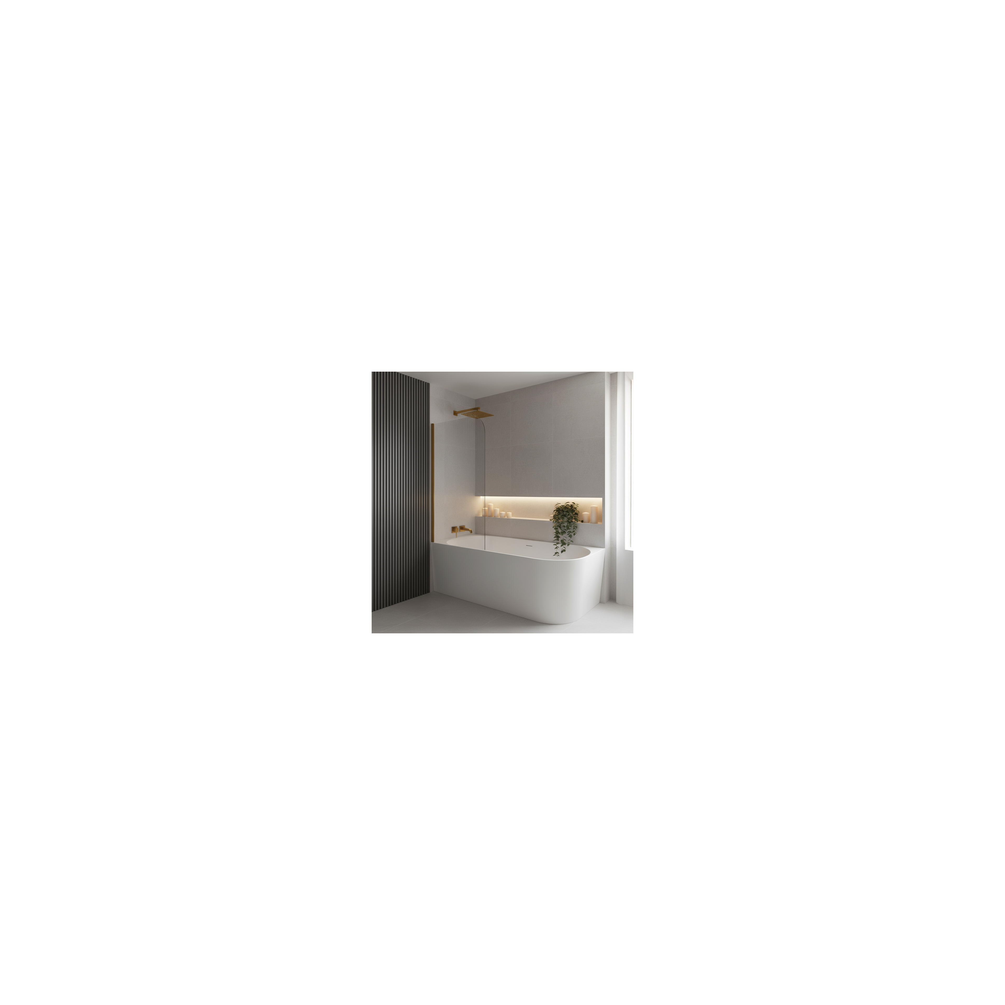 Baignoire d’angle en acrylique Bellanto Slim 170 Gauche