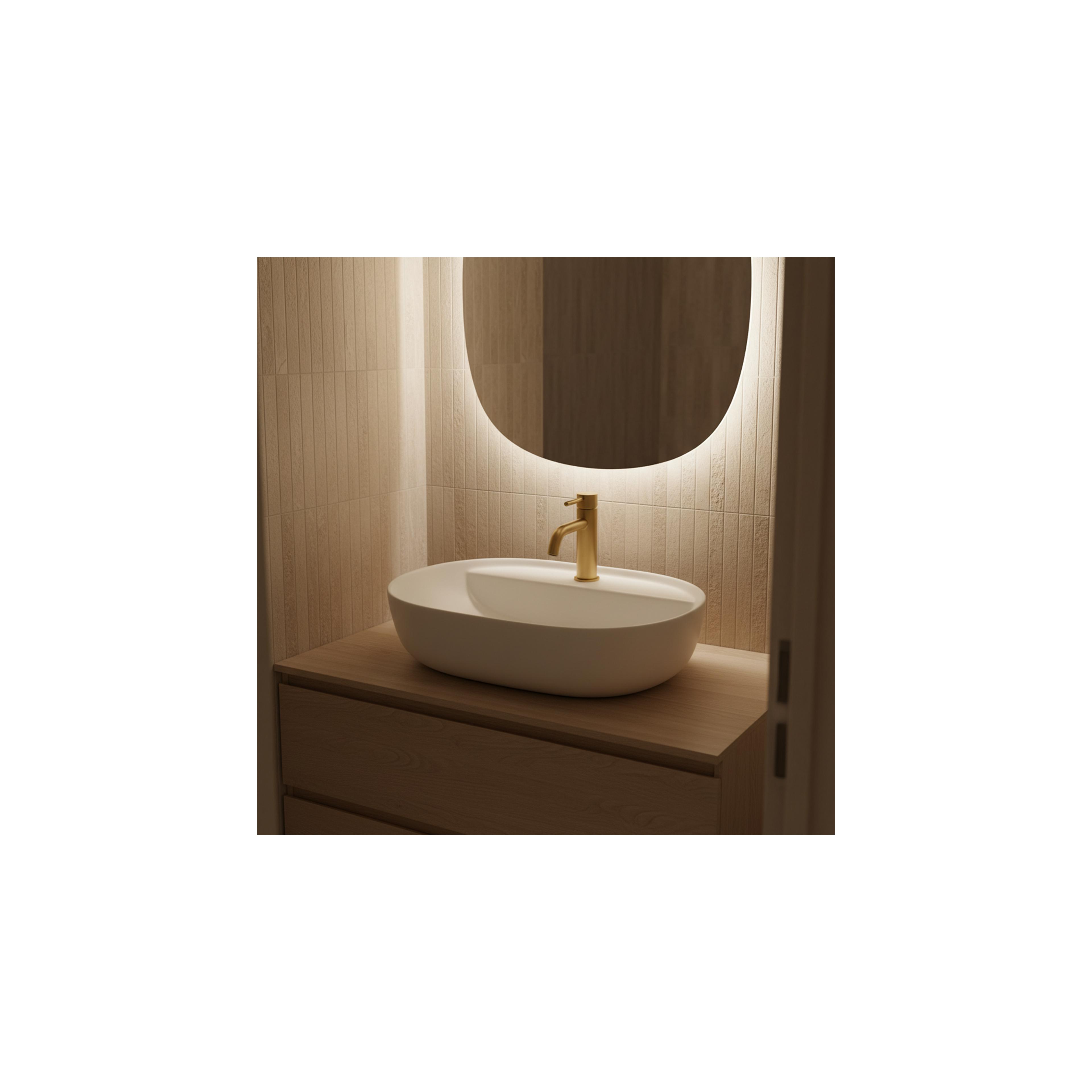 Nablatni umivaonik REA Aura 51 White Matt