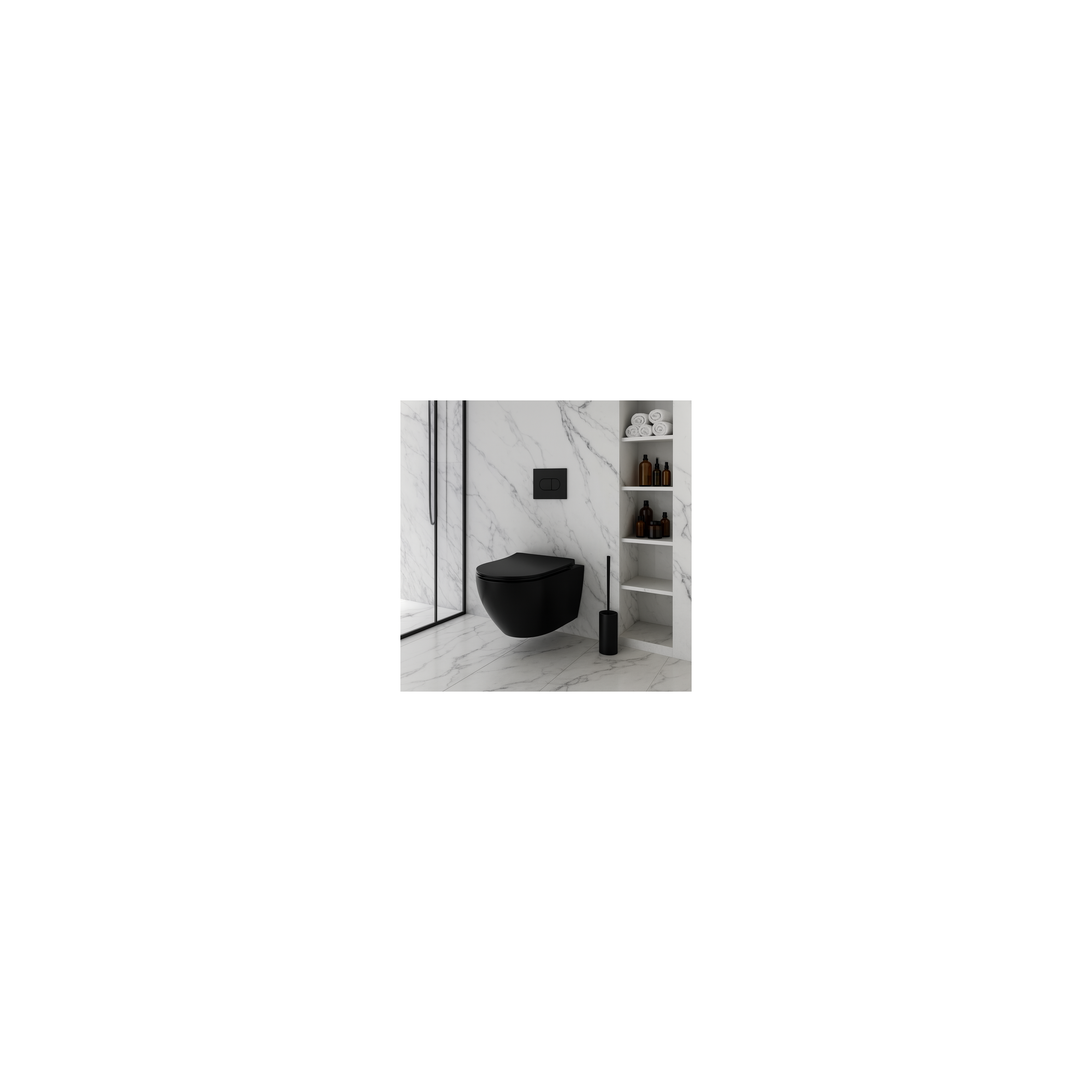 Toilet bowl Rea Carlo Mini Tornado NF BLACK MATT